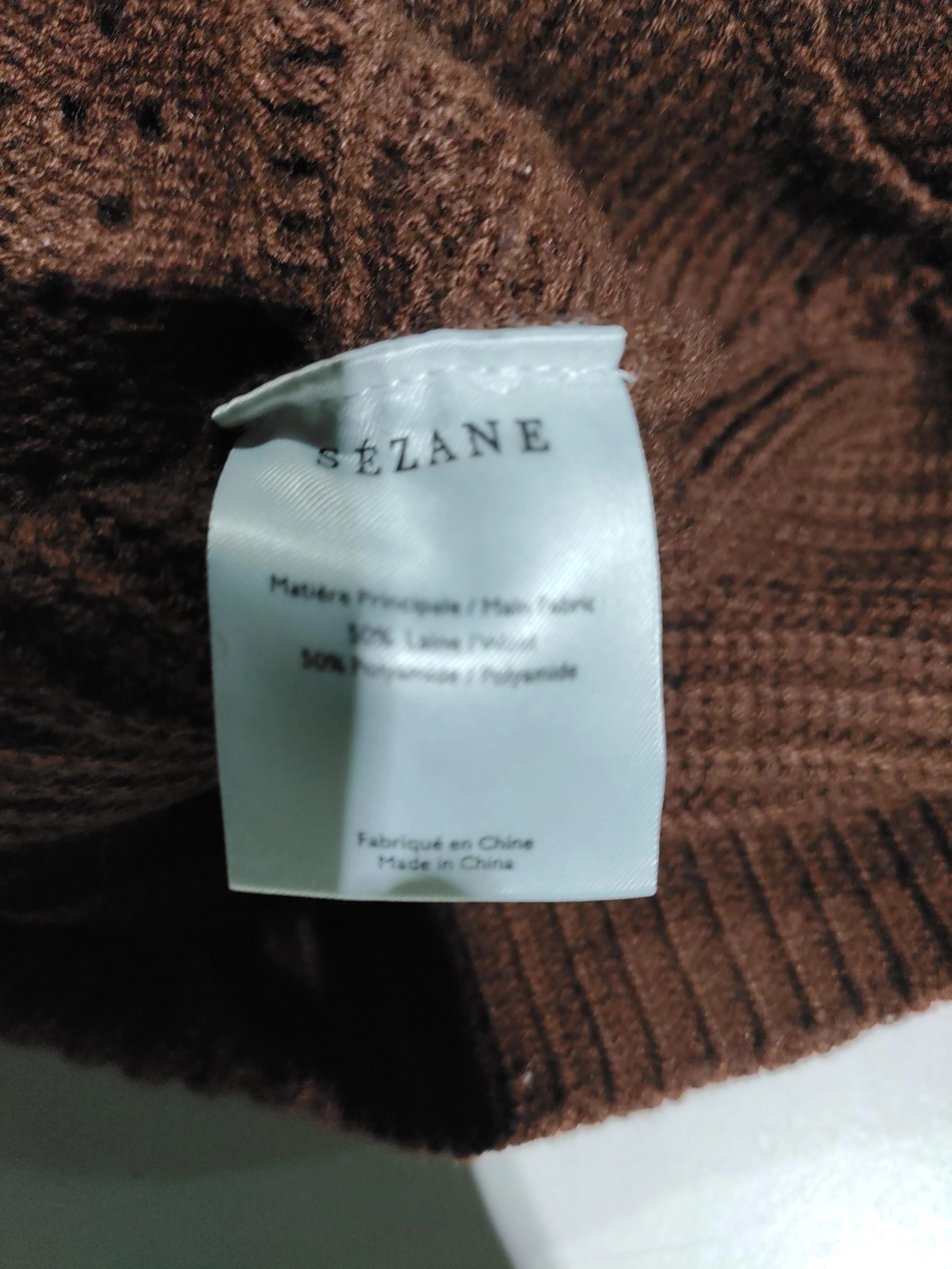 La Maille Sezane Women's Jumper XS Brown Wool with Polyamide Crew Neck Pullover - Image 6