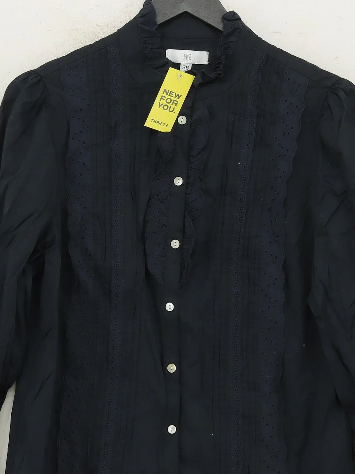 La Redoute Women's Blouse M Black 100% Other Long Sleeve High Neck Basic - Image 3