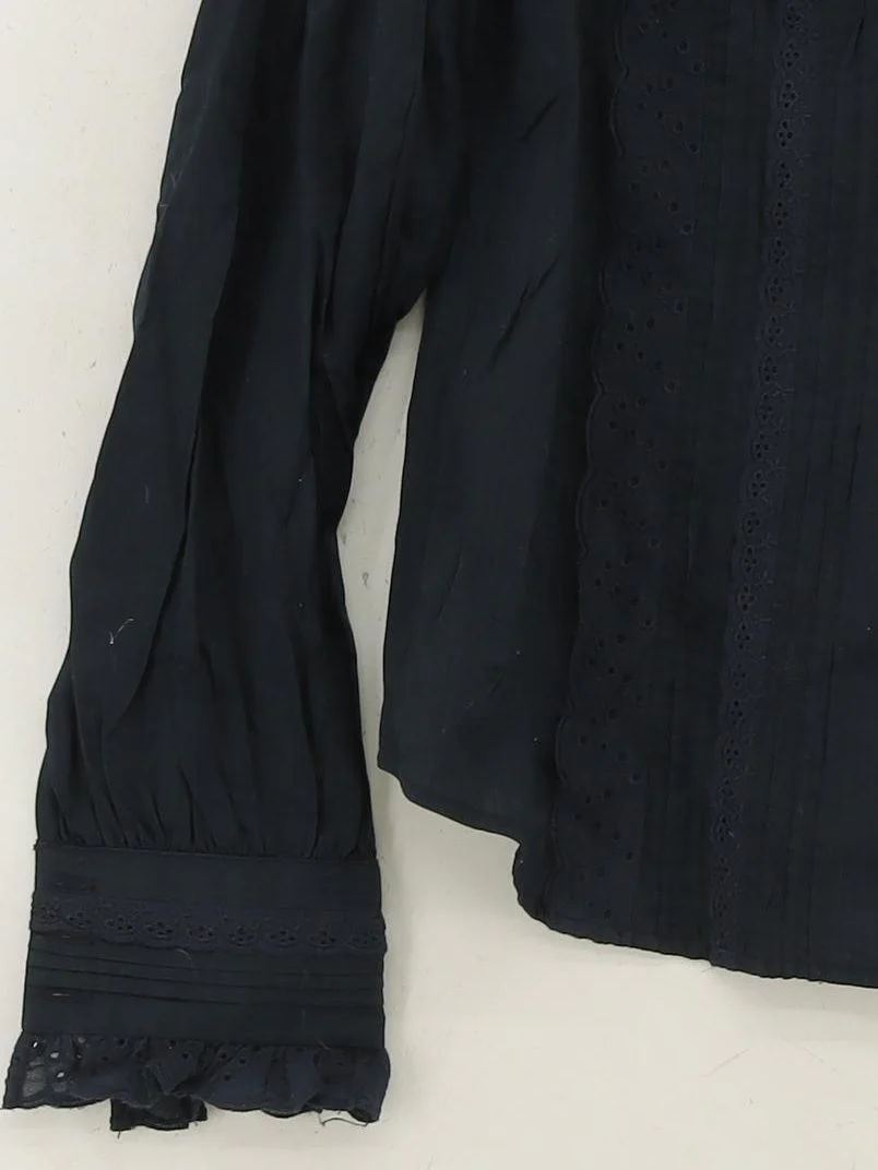 La Redoute Women's Blouse M Black 100% Other Long Sleeve High Neck Basic - Image 4