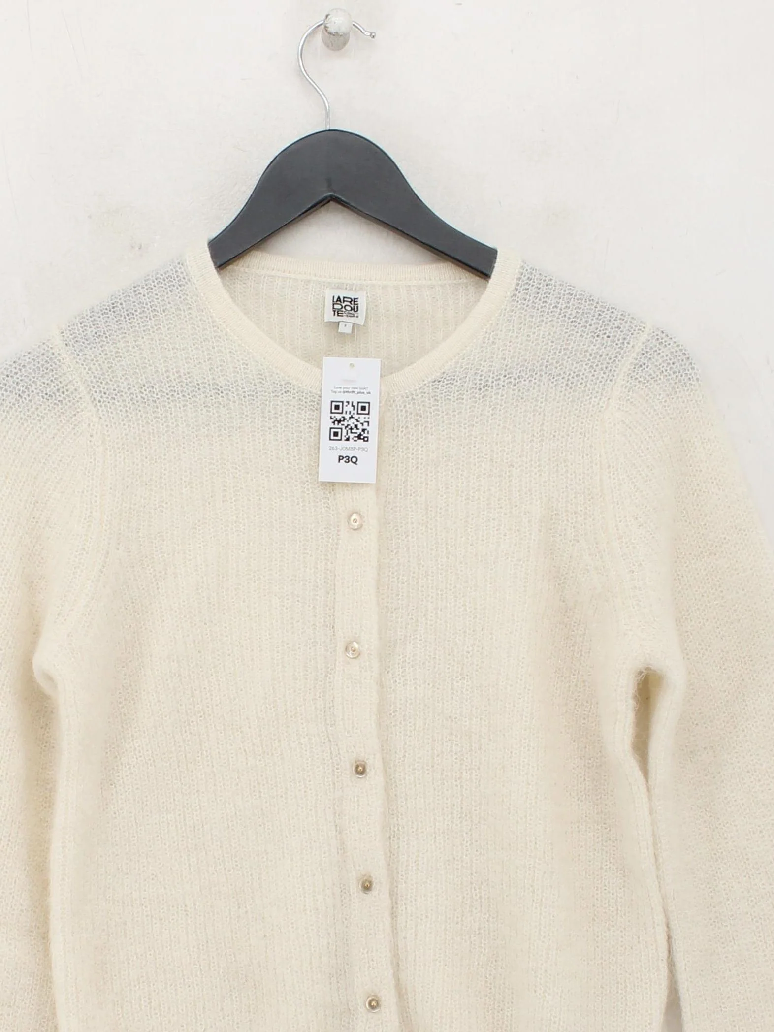 La Redoute Women's Cardigan S Cream Angora with Polyamide, Wool Cardigan - Image 3