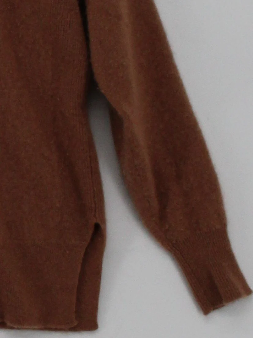 La Redoute Women's Jumper M Brown 100% Cashmere Round Neck Pullover - Image 4