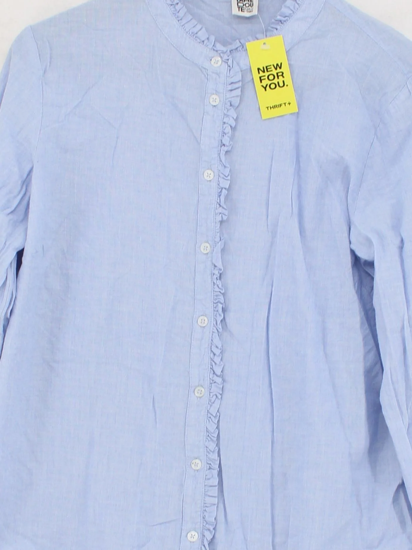 La Redoute Women's Shirt UK 16 Blue 100% Cotton Long Sleeve Collared Basic - Image 3