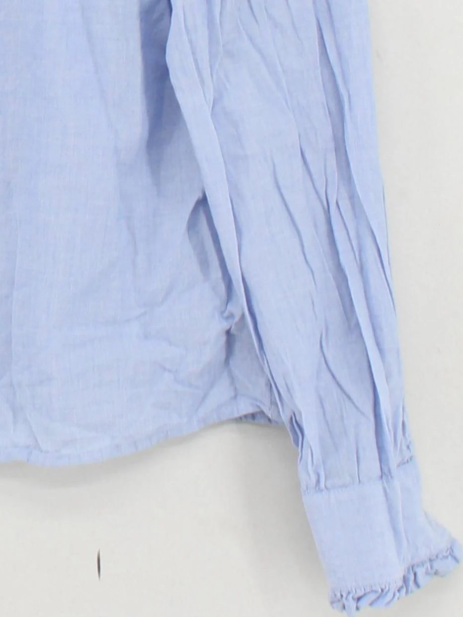 La Redoute Women's Shirt UK 16 Blue 100% Cotton Long Sleeve Collared Basic - Image 4