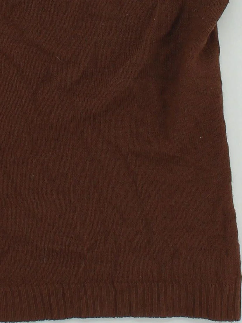 La Redoute Women's T-Shirt UK 10 Brown 100% Acrylic Sleeveless V-Neck Basic - Image 4