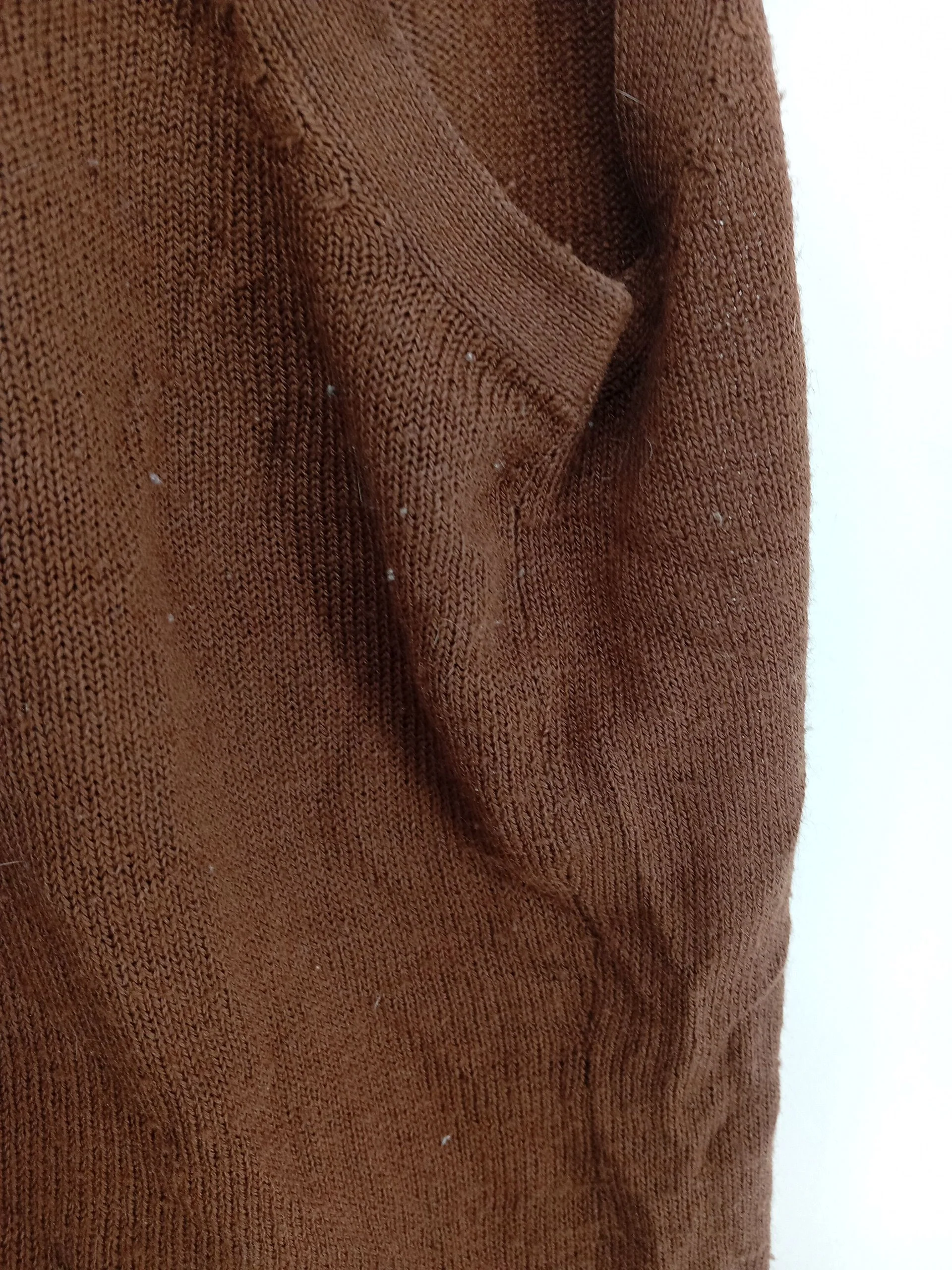 La Redoute Women's T-Shirt UK 10 Brown 100% Acrylic Sleeveless V-Neck Basic - Image 5