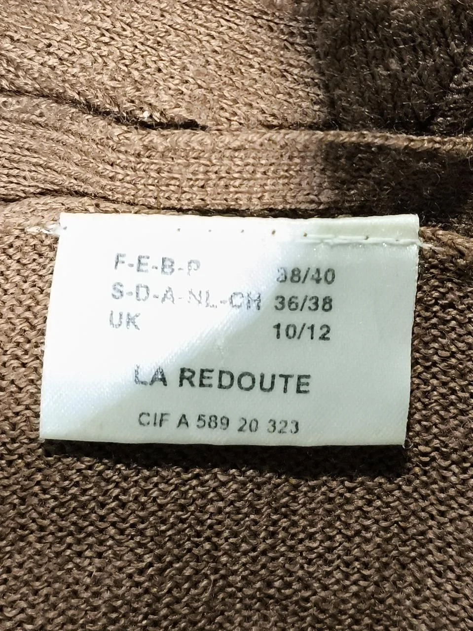 La Redoute Women's T-Shirt UK 10 Brown 100% Acrylic Sleeveless V-Neck Basic - Image 6