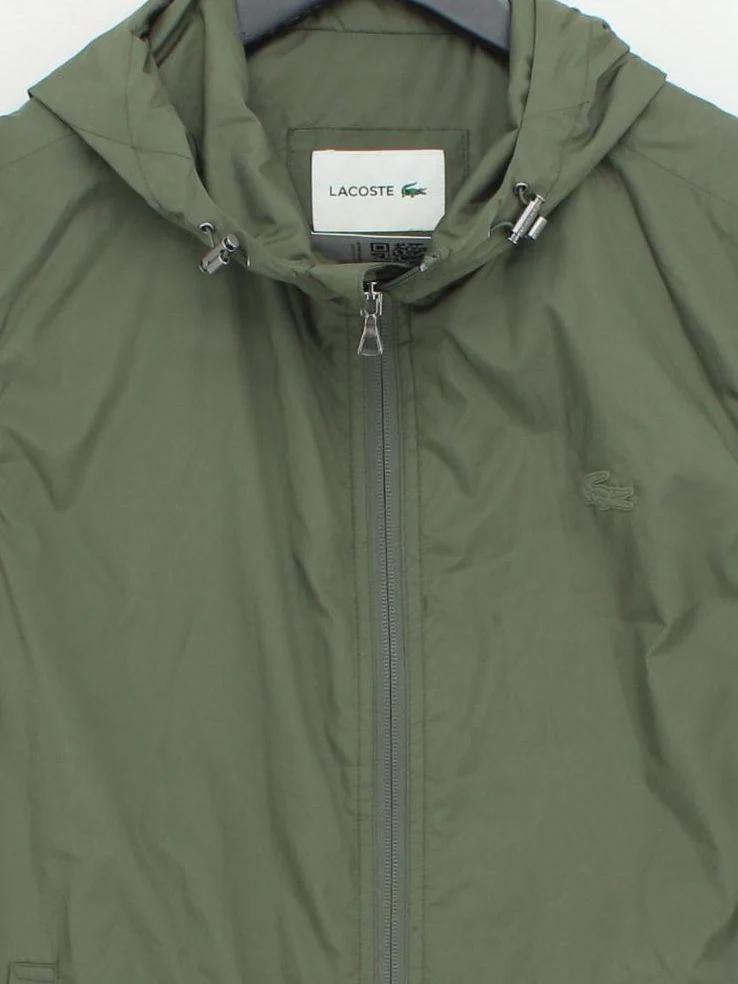 Lacoste Men's Coat M Green 100% Polyester Overcoat - Image 3