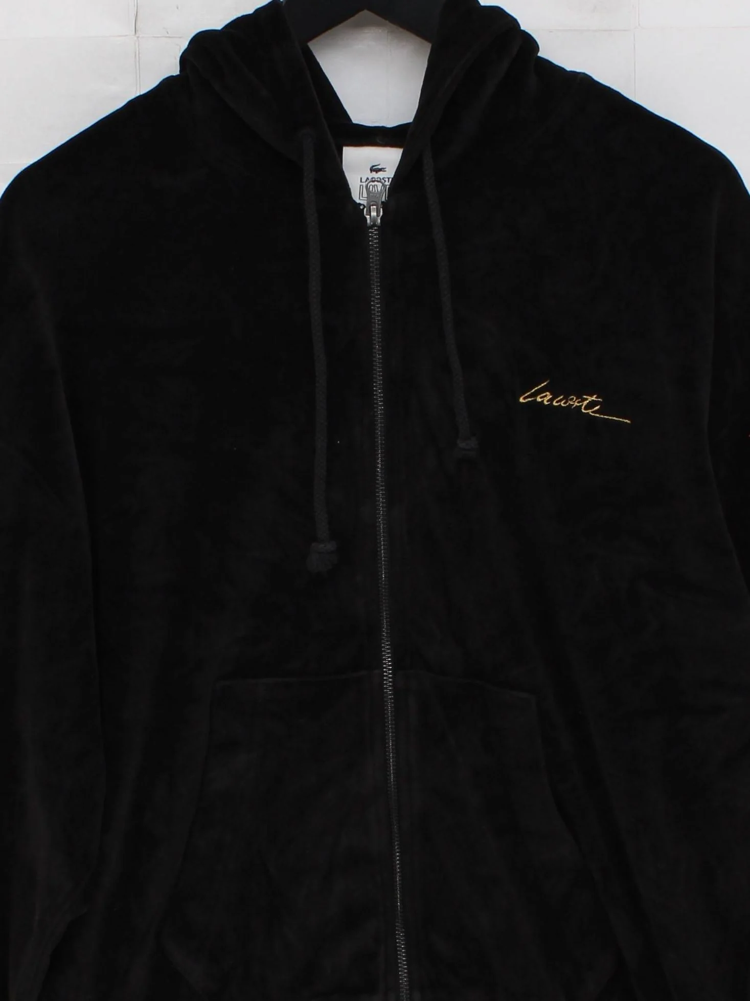 Lacoste Men's Hoodie L Black Cotton with Polyester Pullover - Image 3