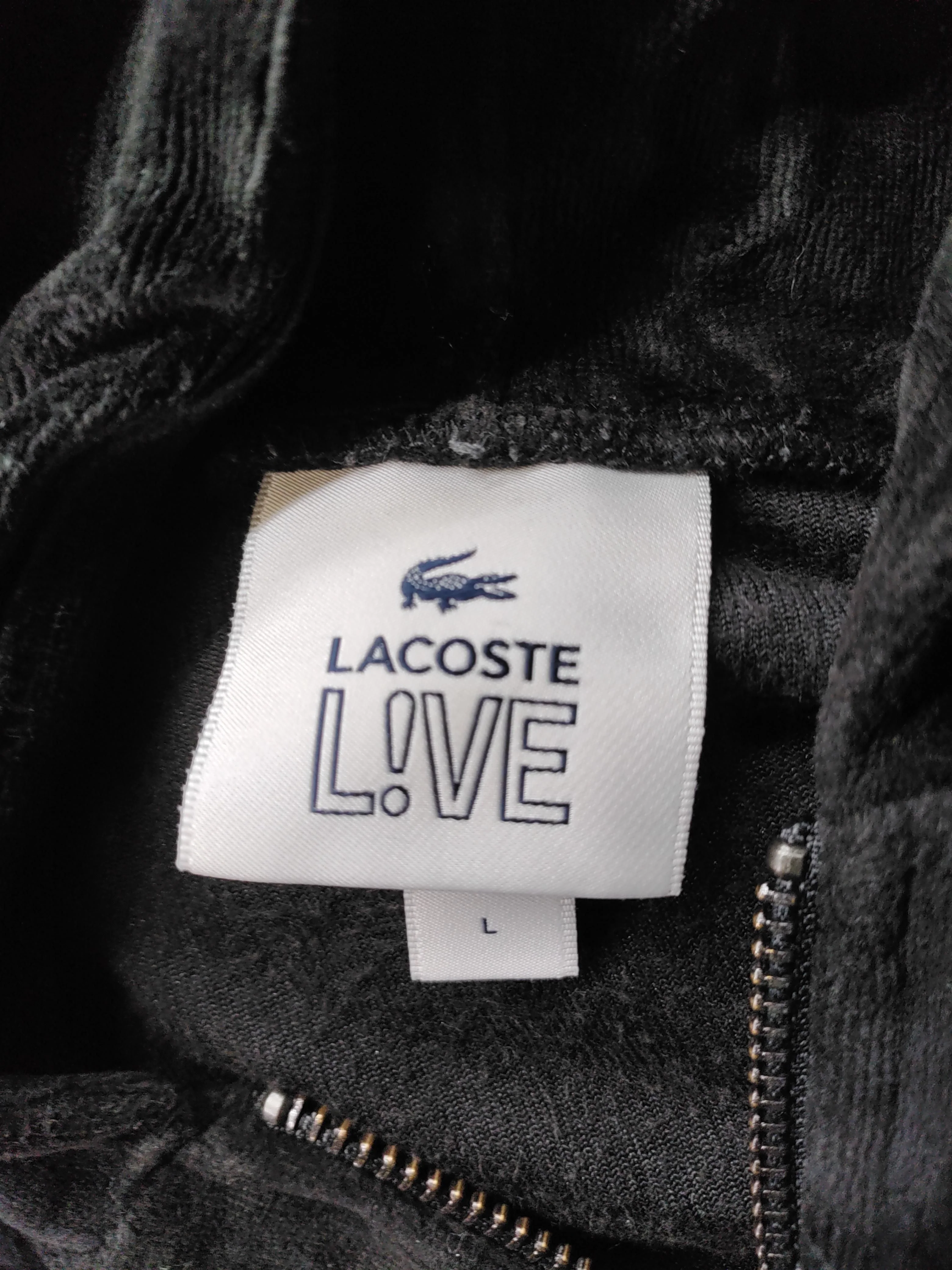 Lacoste Men's Hoodie L Black Cotton with Polyester Pullover - Image 5