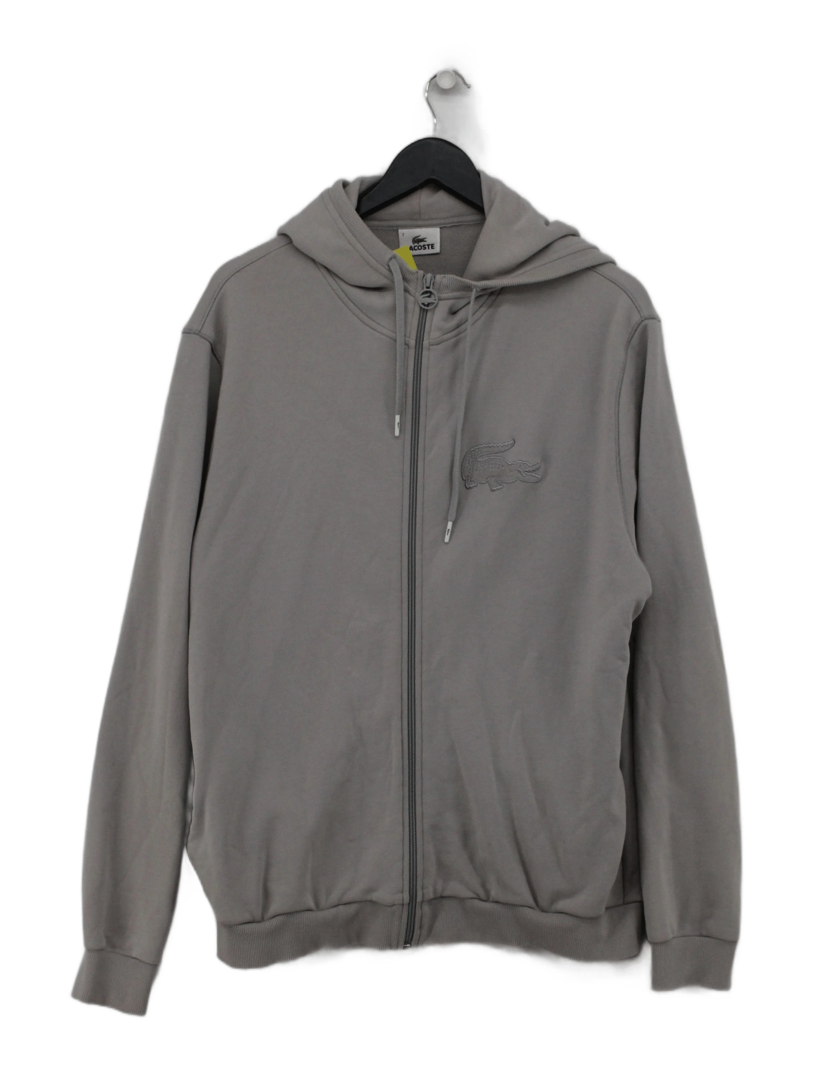 Lacoste Men's Hoodie L Grey 100% Cotton Pullover
