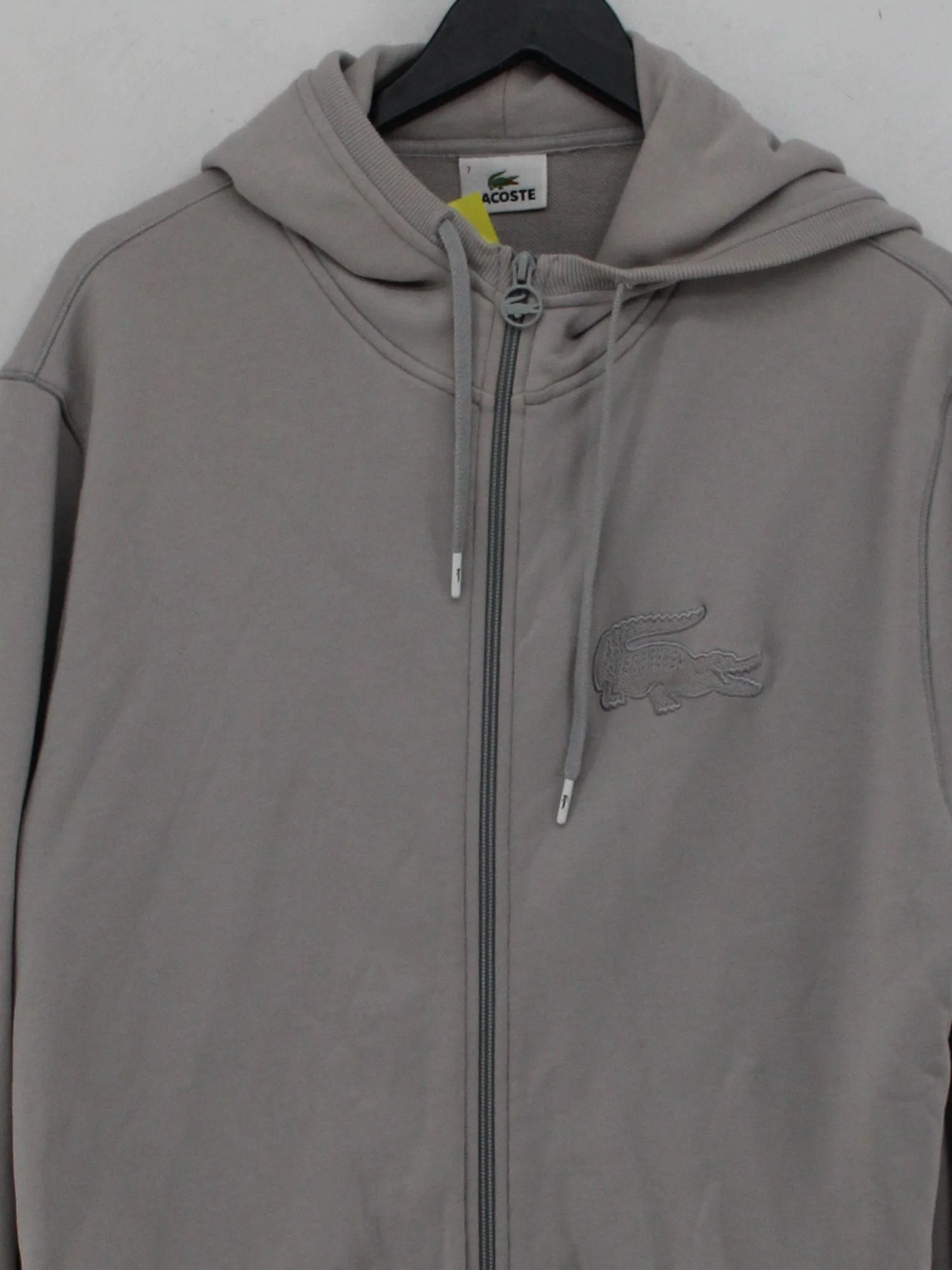 Lacoste Men's Hoodie L Grey 100% Cotton Pullover - Image 3