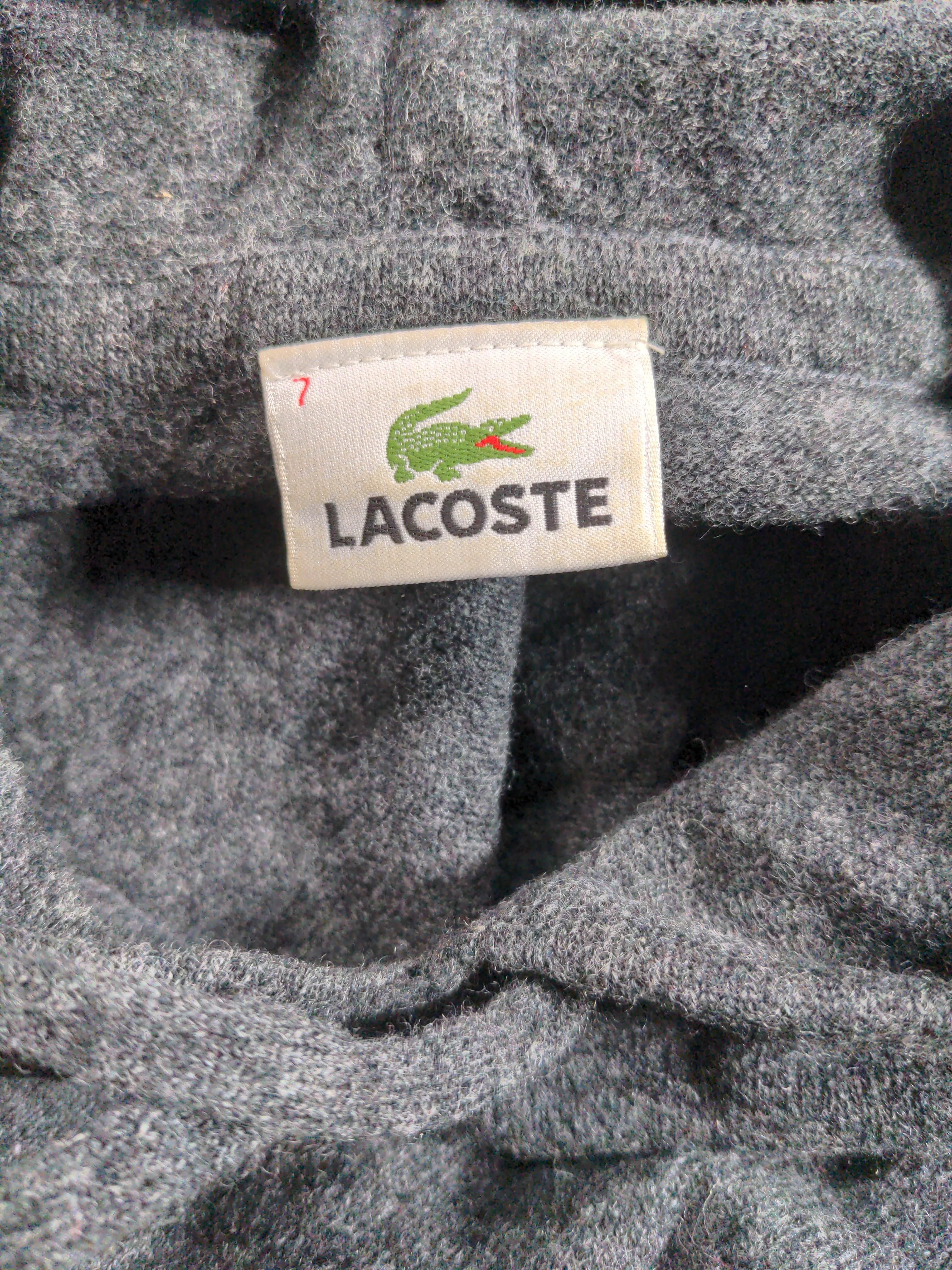 Lacoste Men's Hoodie L Grey 100% Wool Pullover - Image 5