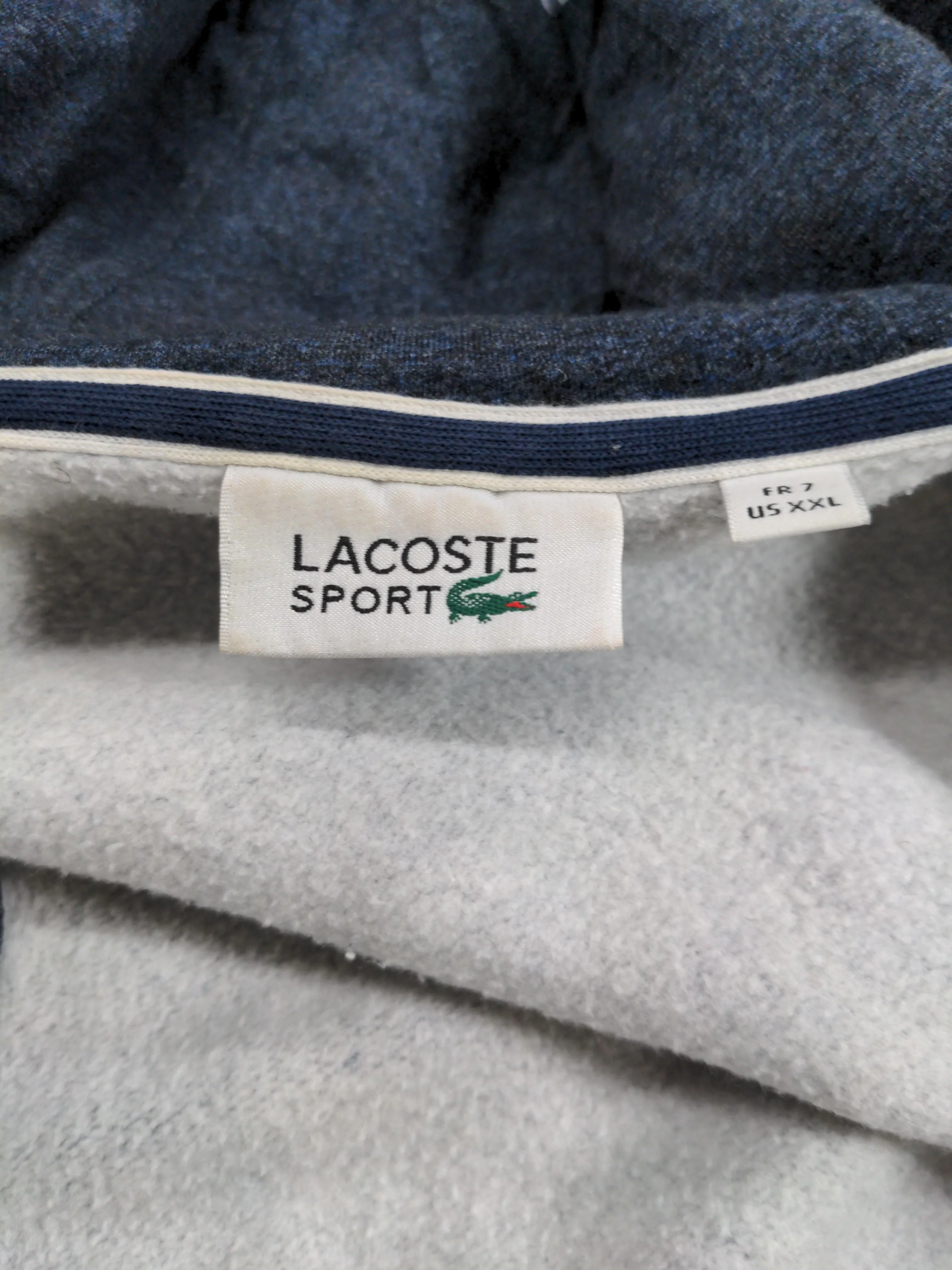 Lacoste Men's Hoodie XXL Blue Cotton with Polyester Pullover - Image 5