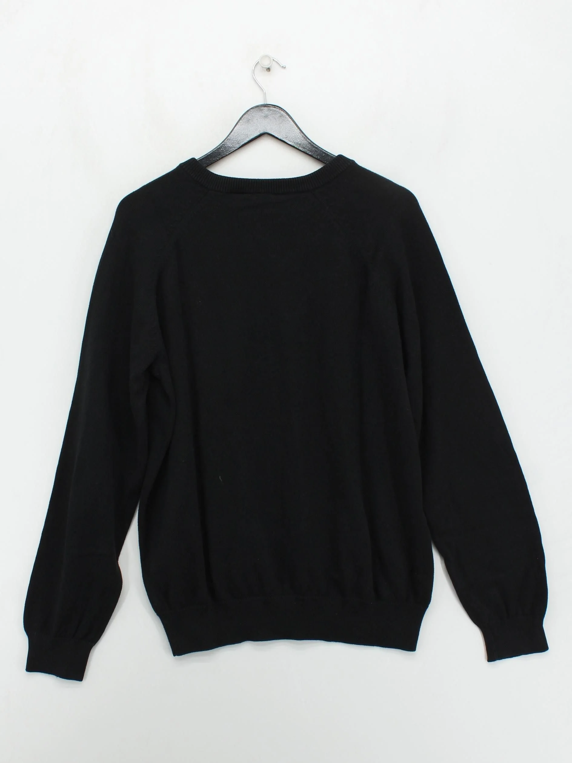 Lacoste Men's Jumper L Black 100% Cotton V-Neck Pullover - Image 2
