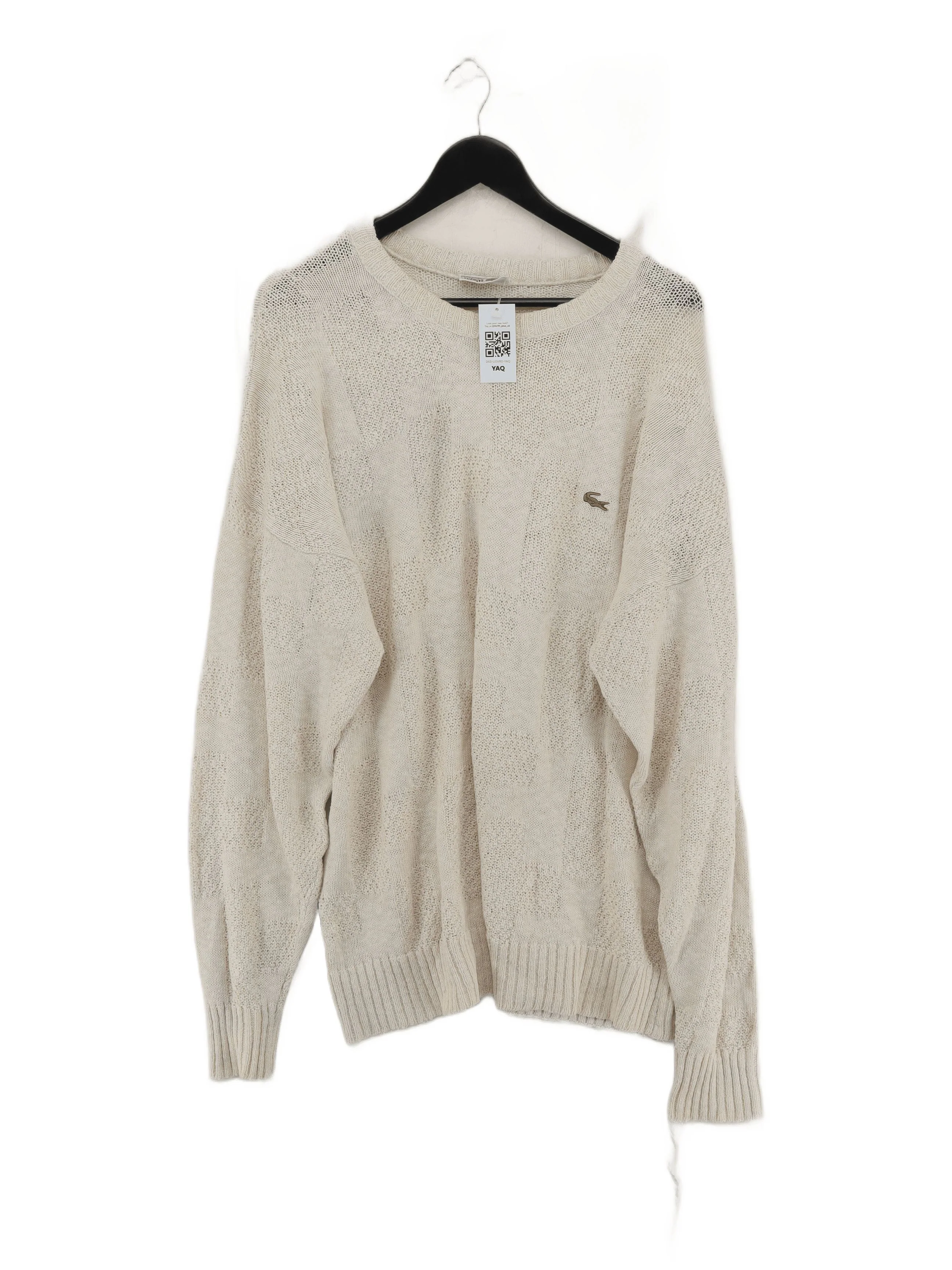 Lacoste Men's Jumper L Cream Cotton with Polyamide Round Neck Pullover
