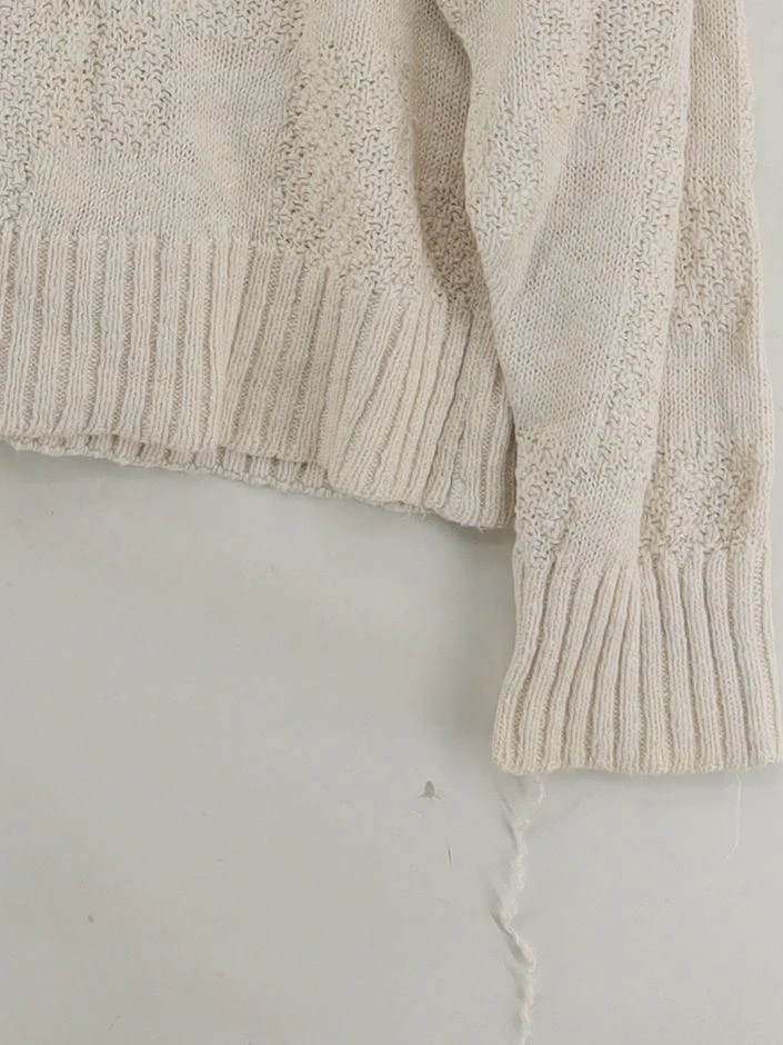 Lacoste Men's Jumper L Cream Cotton with Polyamide Round Neck Pullover - Image 4