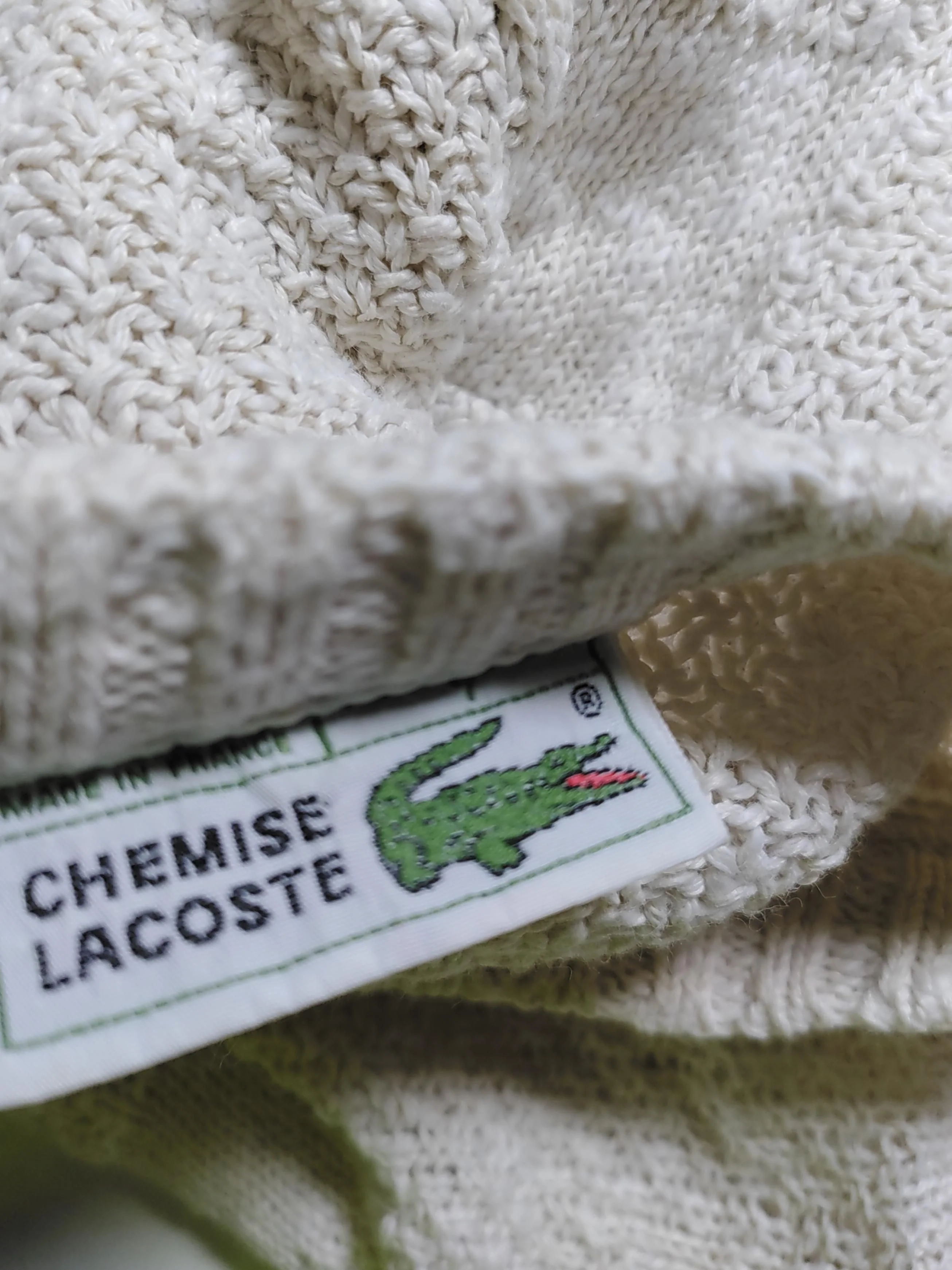 Lacoste Men's Jumper L Cream Cotton with Polyamide Round Neck Pullover - Image 5