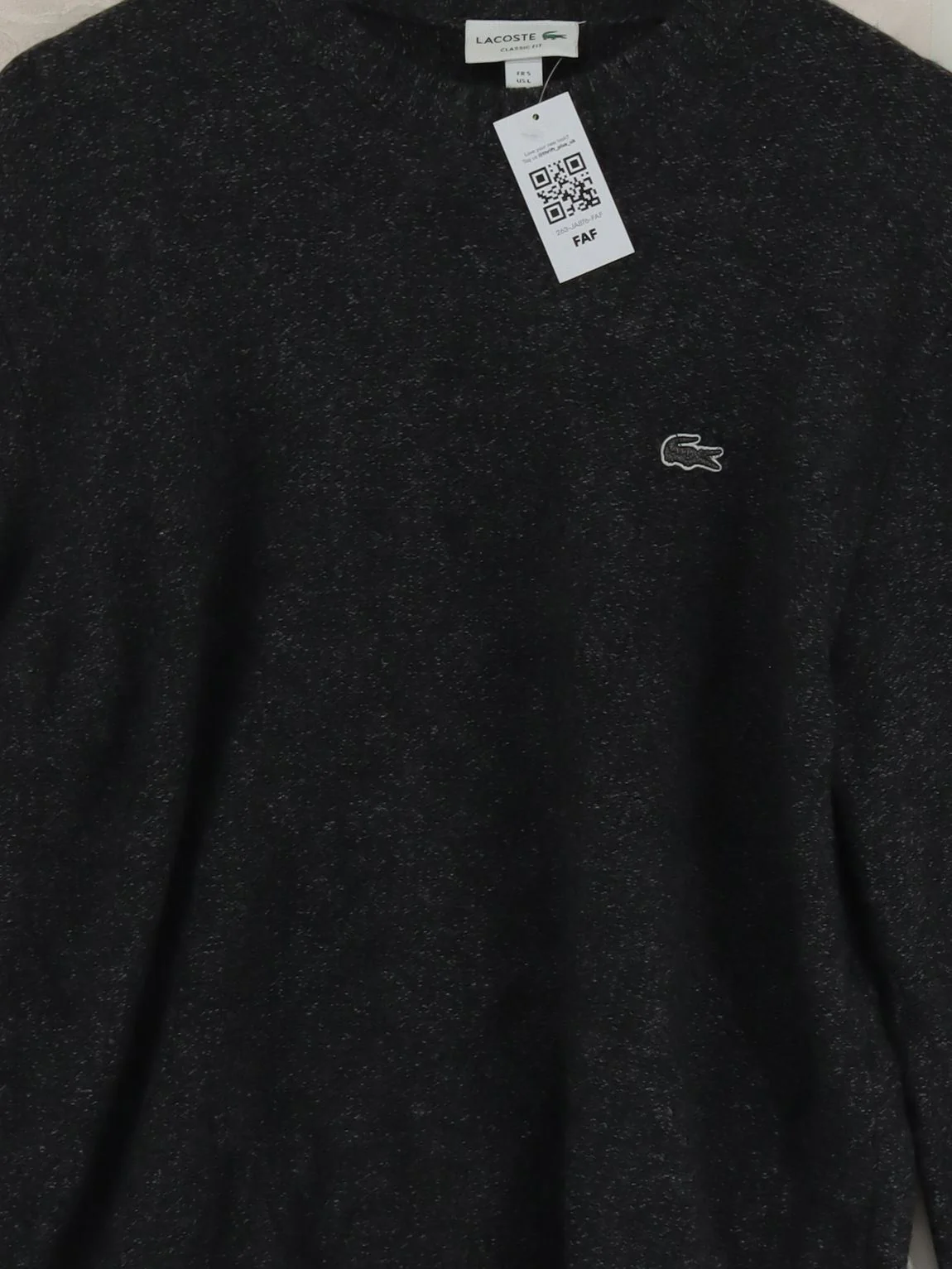Lacoste Men's Jumper L Grey 100% Wool Round Neck Pullover - Image 3