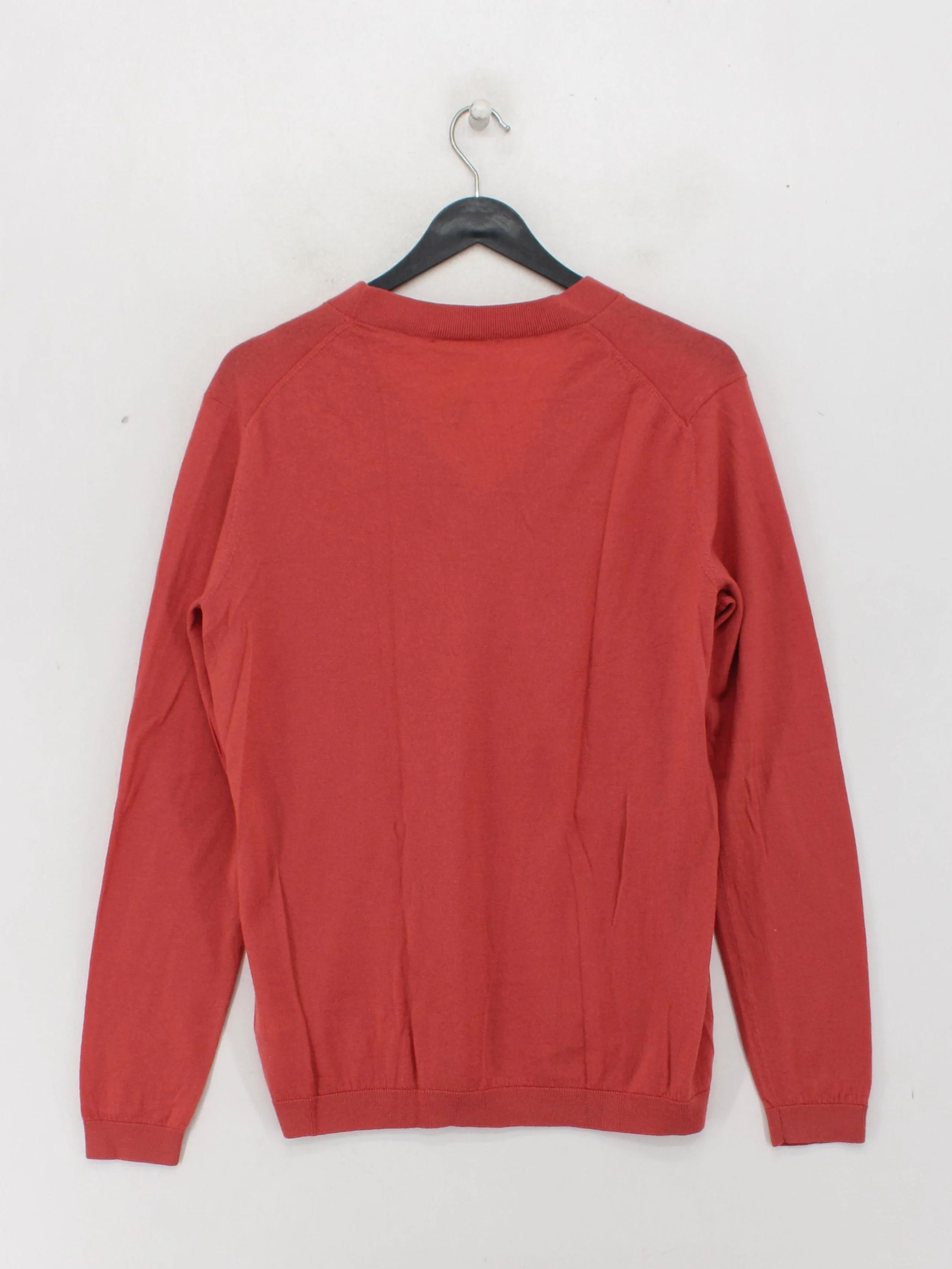 Lacoste Men's Jumper L Red 100% Wool V-Neck Pullover - Image 2