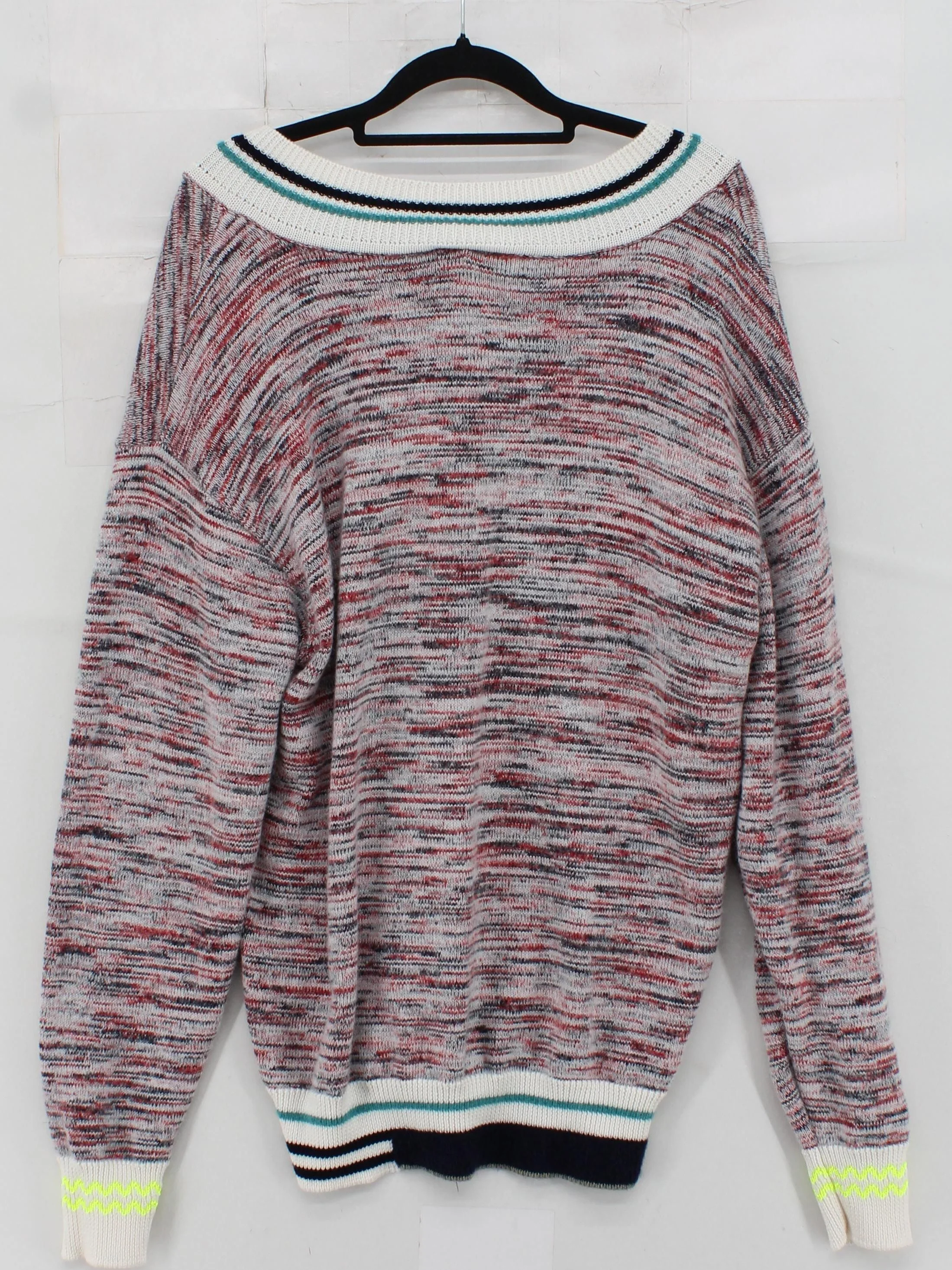 Lacoste Men's Jumper M Multi Wool with Cotton, Polyamide V-Neck Pullover - Image 2