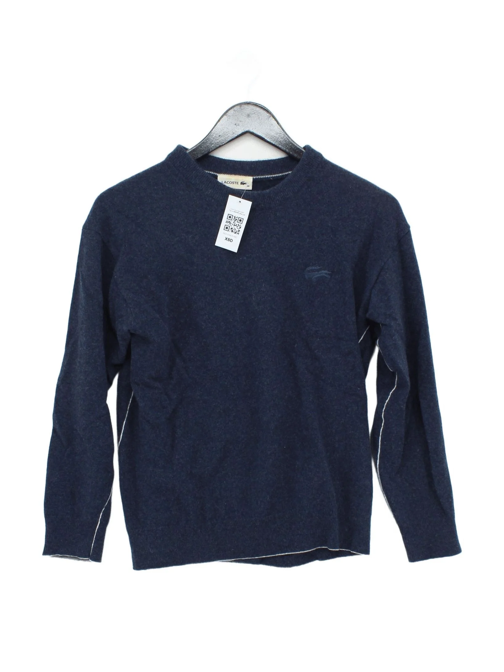 Lacoste Men's Jumper S Blue 100% Wool Round Neck Pullover