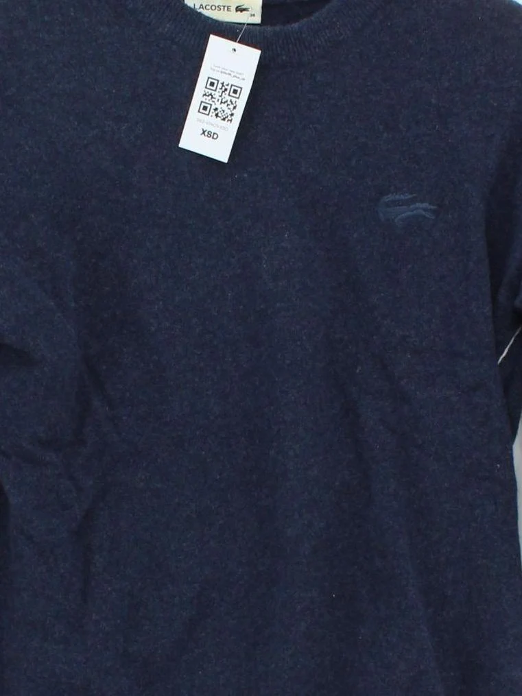 Lacoste Men's Jumper S Blue 100% Wool Round Neck Pullover - Image 3