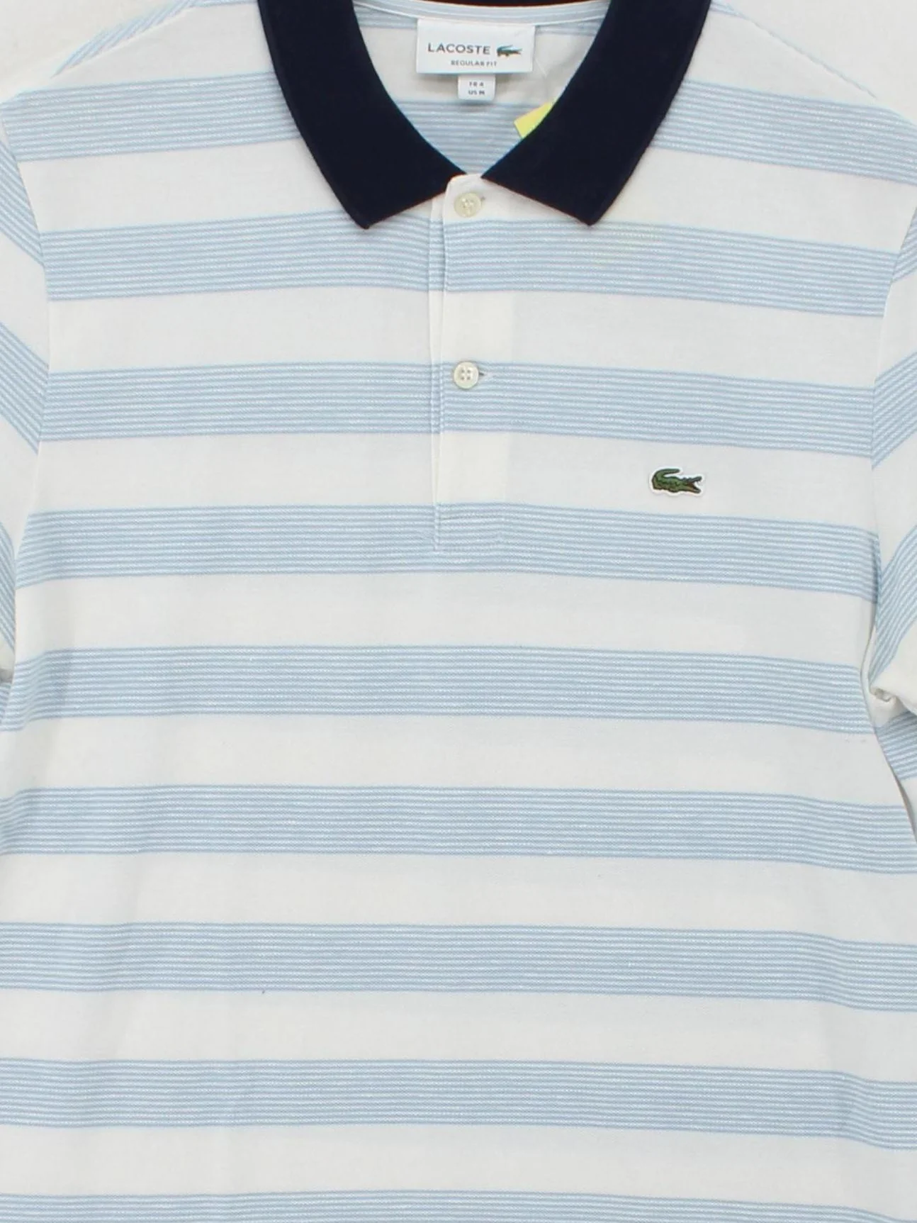 Lacoste Men's Polo M White Striped Cotton with Linen Basic - Image 3