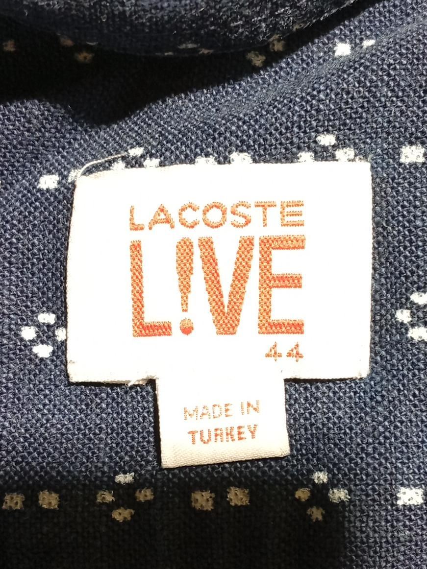 Lacoste Men's Shirt Chest: 44 in Blue Geometric 100% Cotton Basic - Image 6