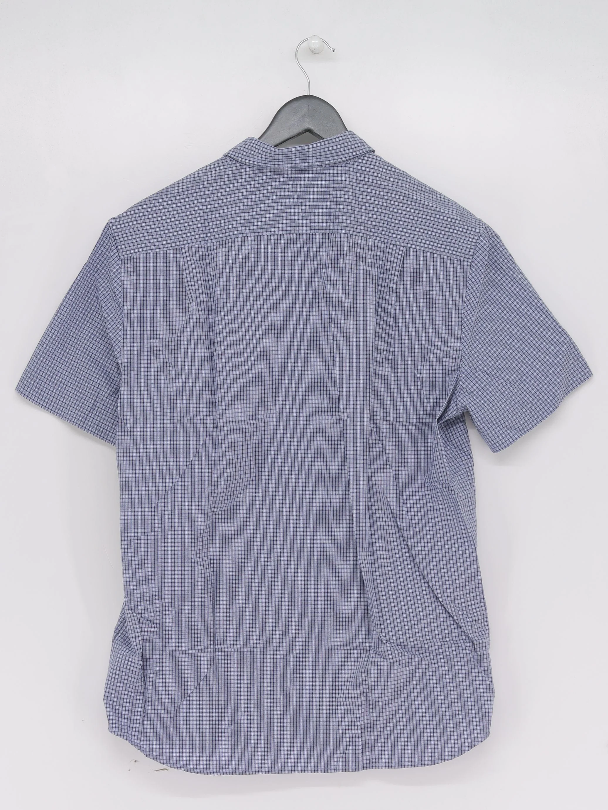 Lacoste Men's Shirt M Blue Checkered 100% Cotton Basic New with tags - Image 2
