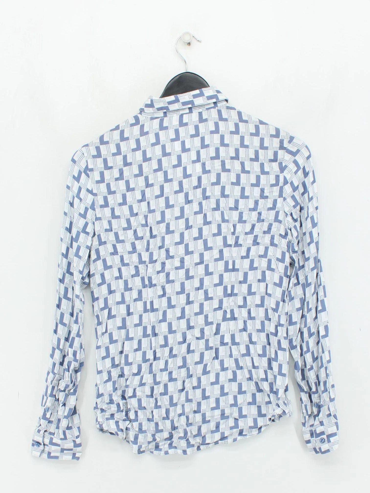 Lacoste Men's Shirt S Blue Geometric 100% Viscose Basic - Image 2