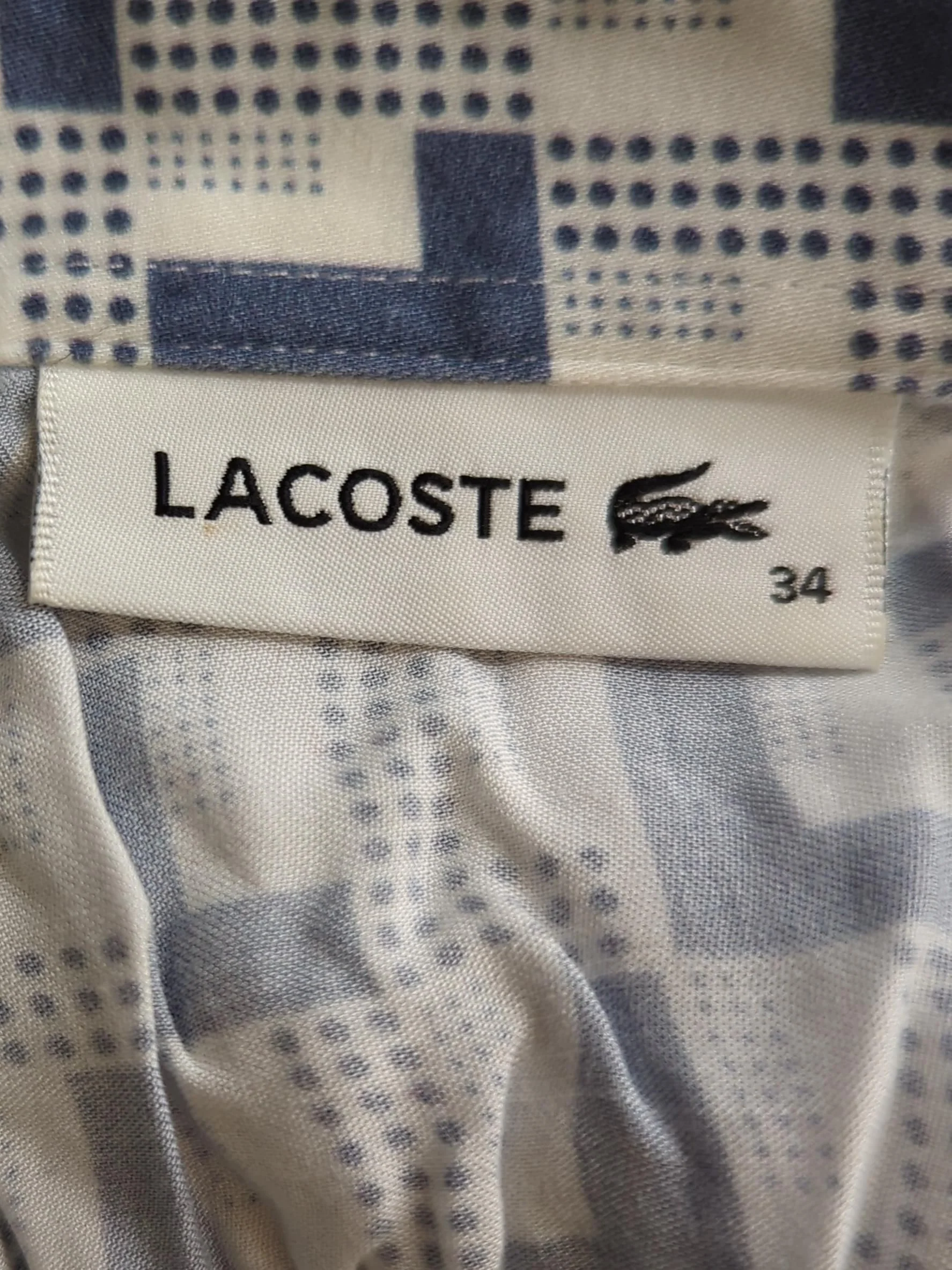 Lacoste Men's Shirt S Blue Geometric 100% Viscose Basic - Image 5
