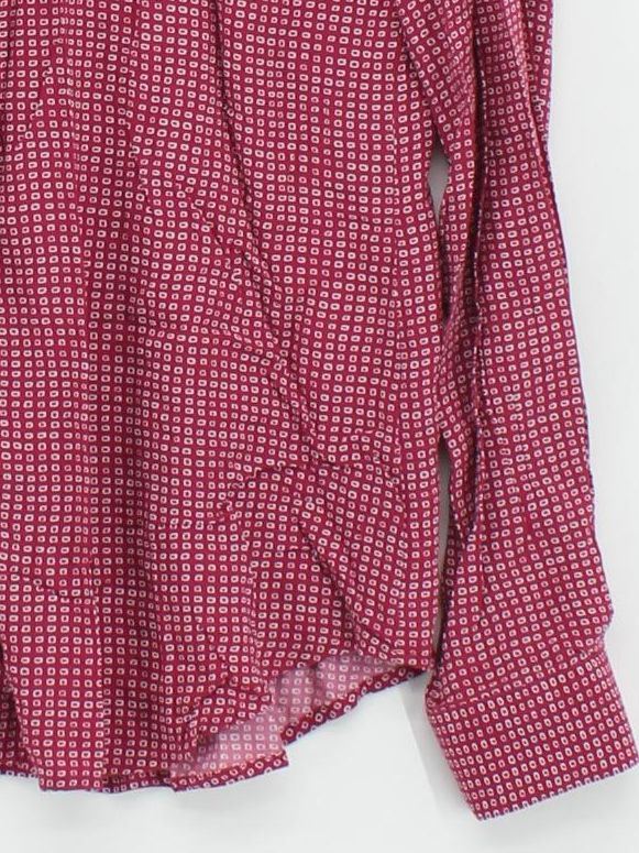 Lacoste Men's Shirt S Red Geometric 100% Cotton Basic - Image 4