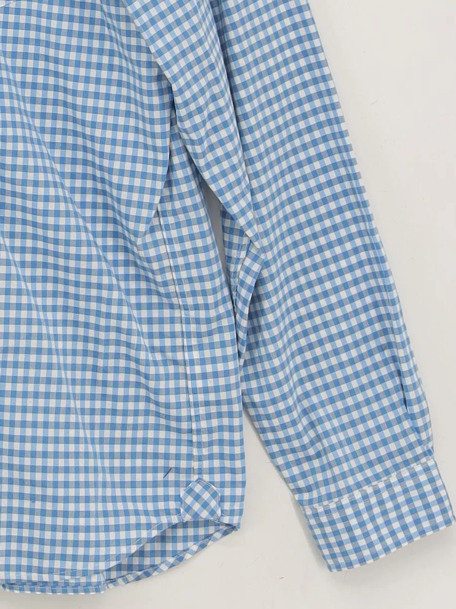 Lacoste Men's Shirt XL Blue Checkered 100% Cotton Basic - Image 4