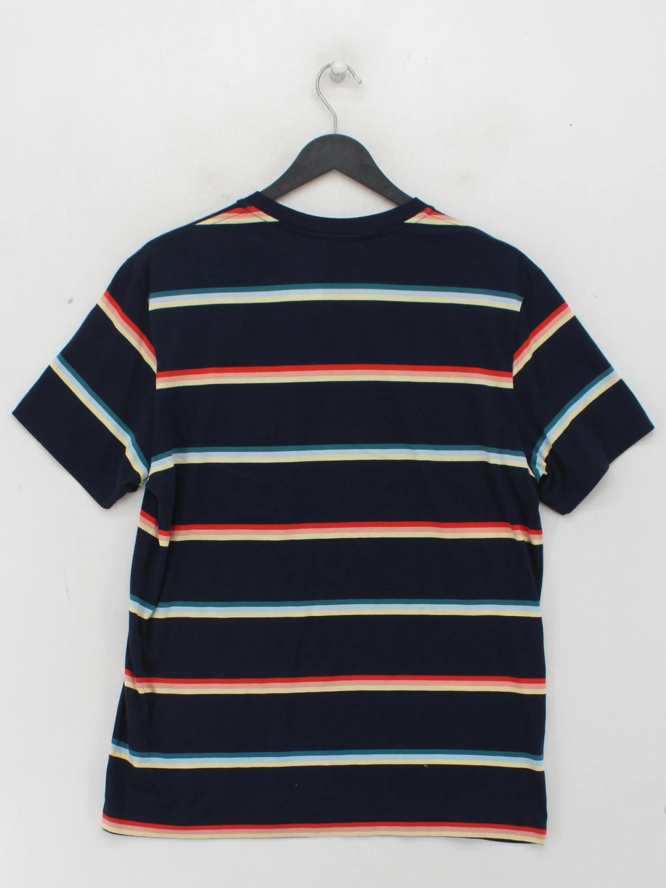 Lacoste Men's T-Shirt M Blue Striped 100% Cotton Basic - Image 2