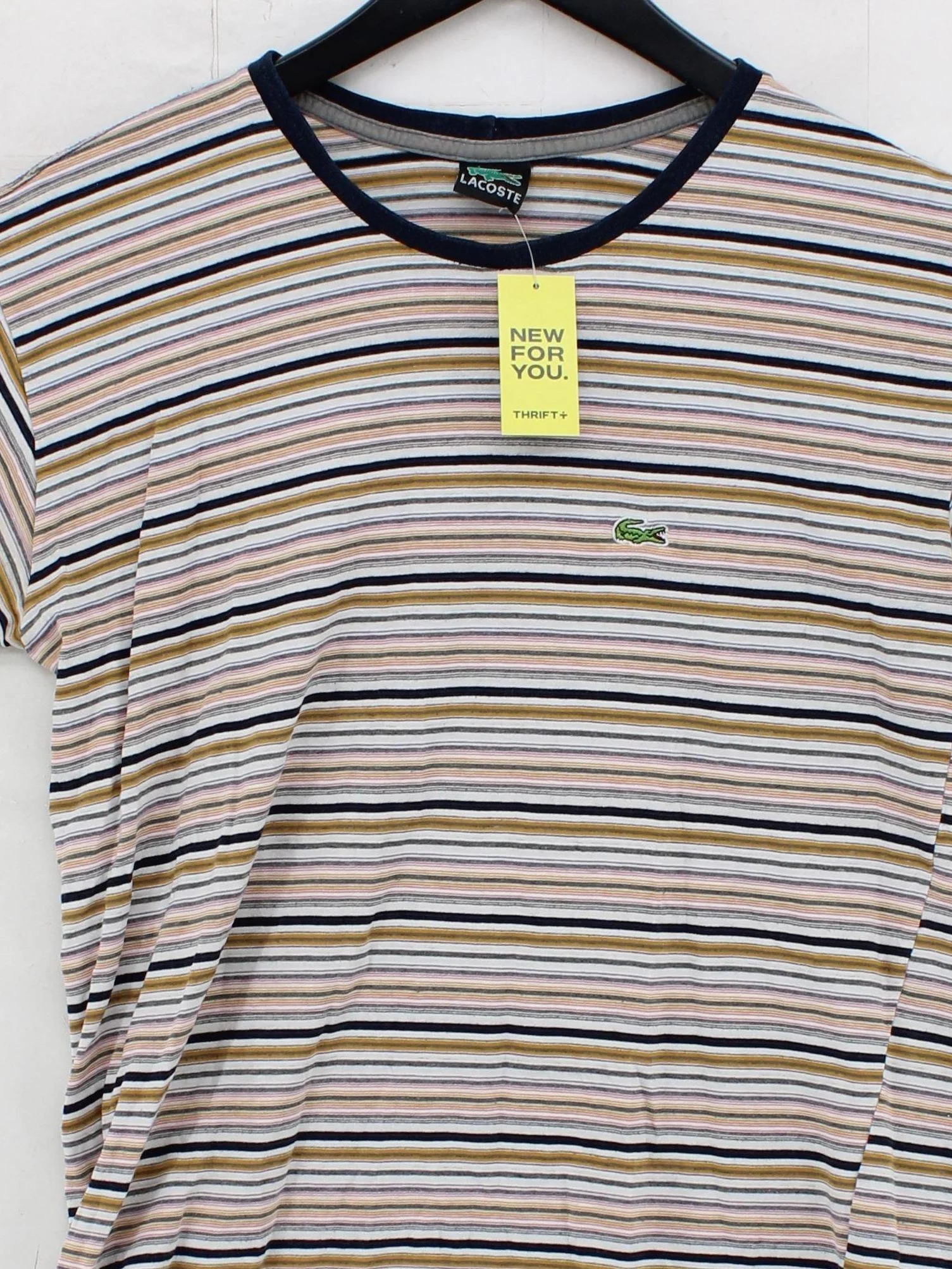 Lacoste Men's T-Shirt S Multi Striped 100% Cotton Basic - Image 3