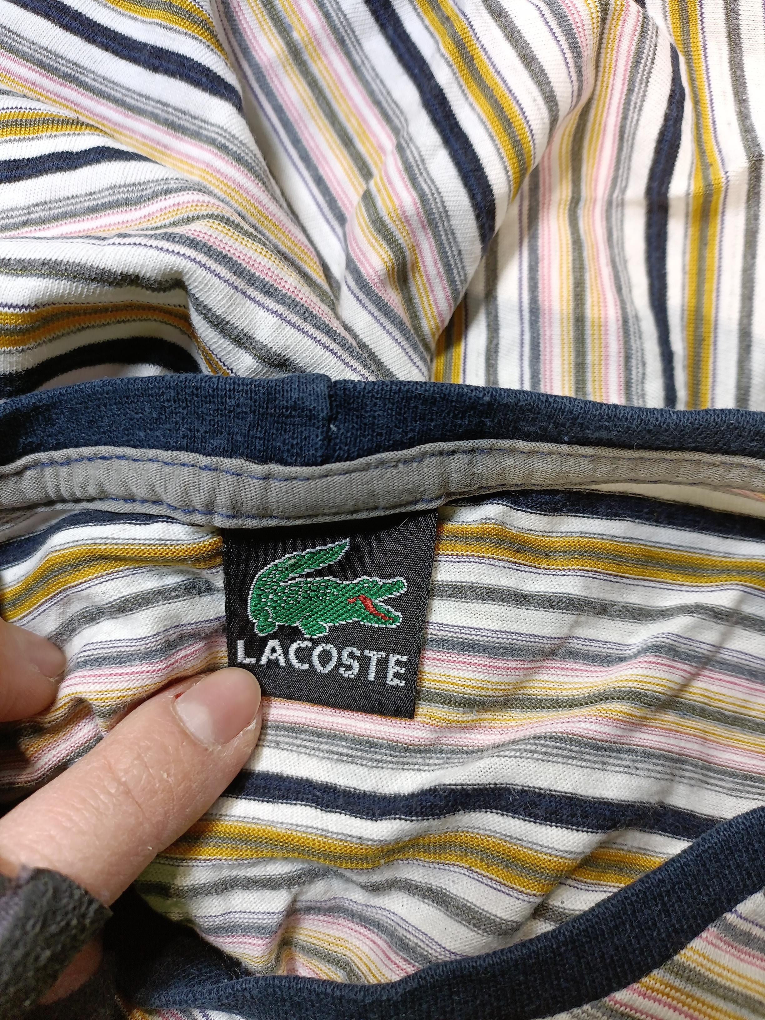 Lacoste Men's T-Shirt S Multi Striped 100% Cotton Basic - Image 5