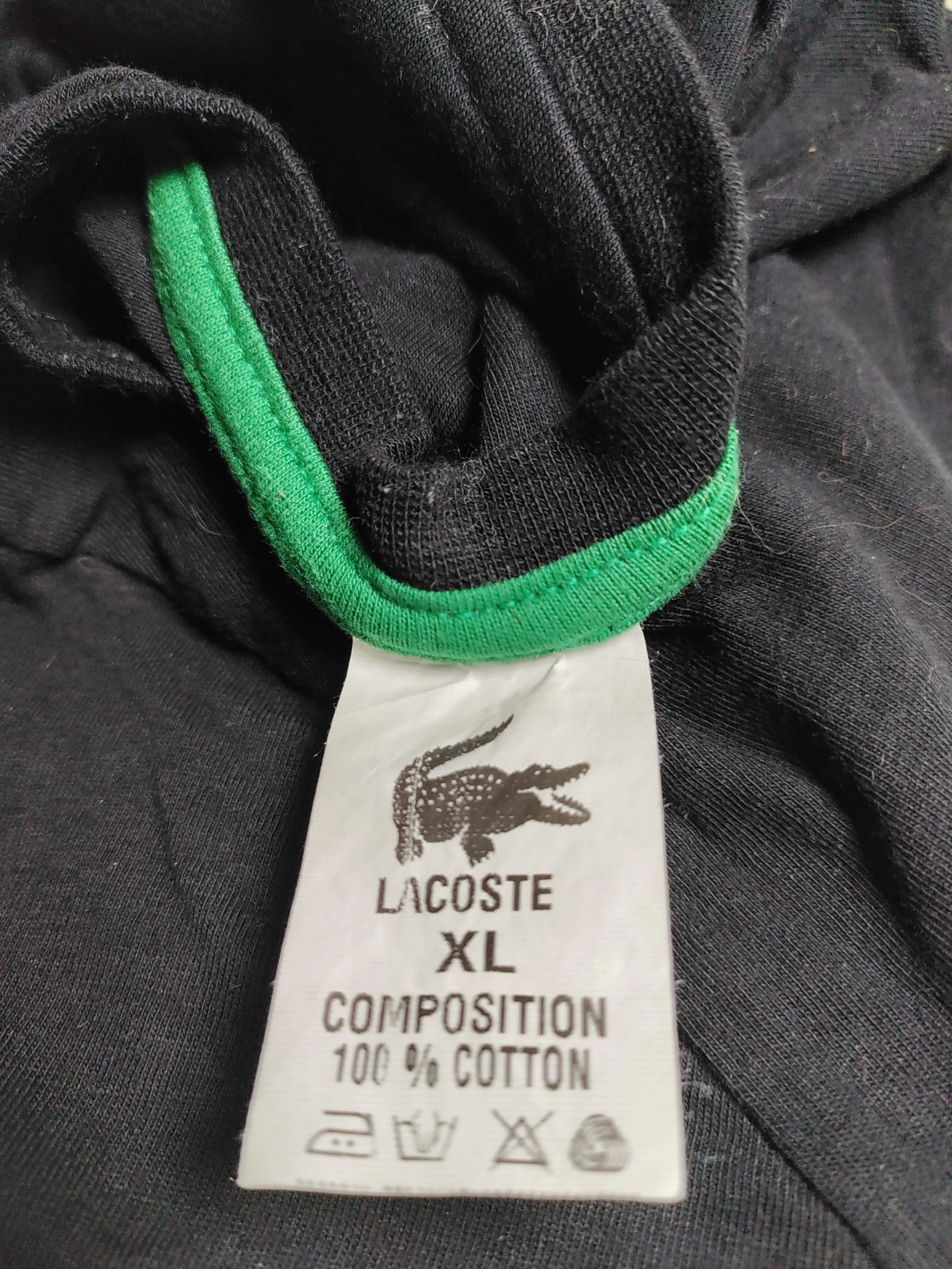 Lacoste Men's T-Shirt XL Black Graphic 100% Cotton Basic - Image 5