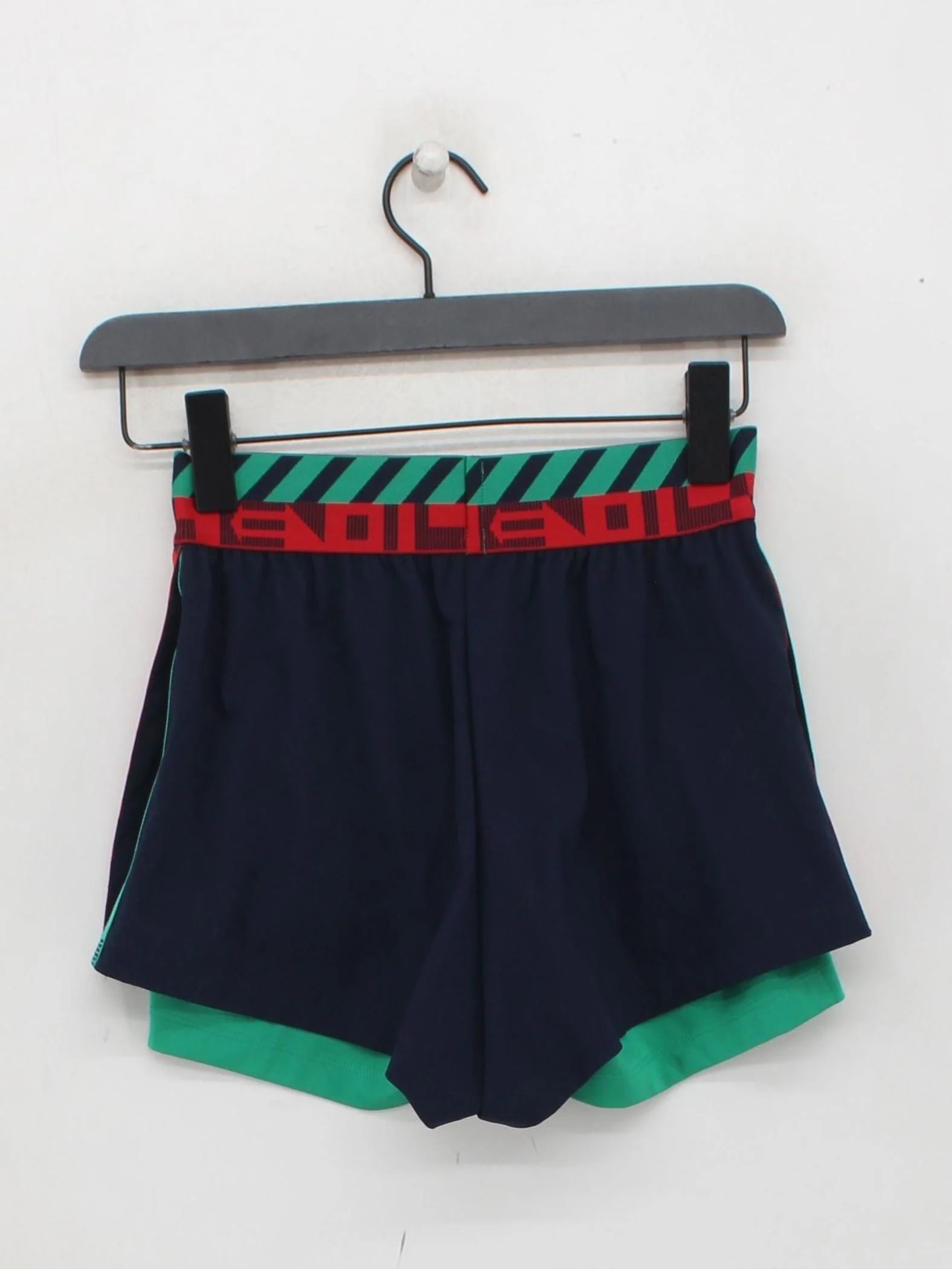 Lacoste Women's Shorts UK 6 Blue Striped 100% Other Sweat - Image 2