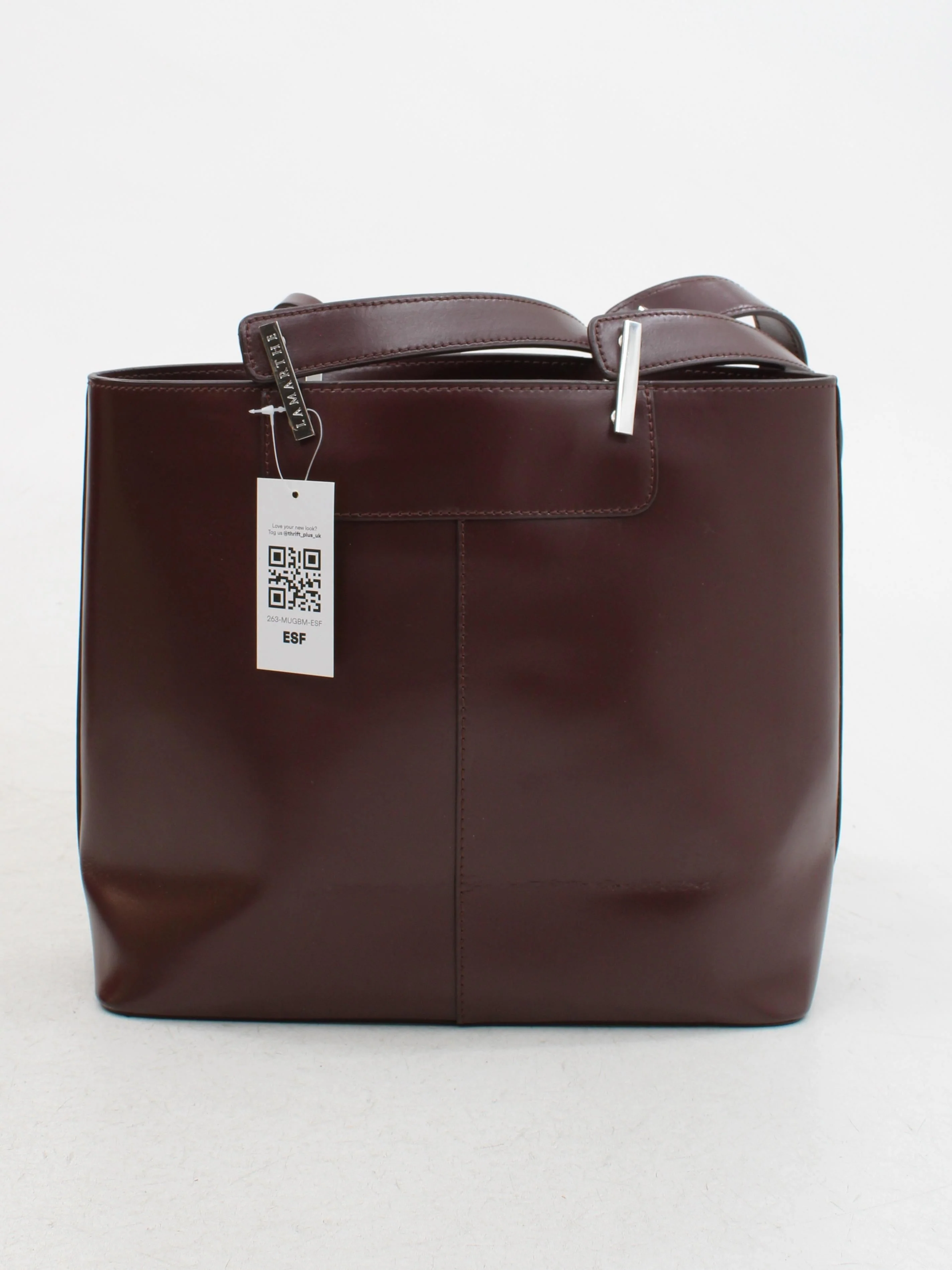 Lamarthe Paris Women's Bag Brown Leather with Nylon, Polyester Tote - Image 2