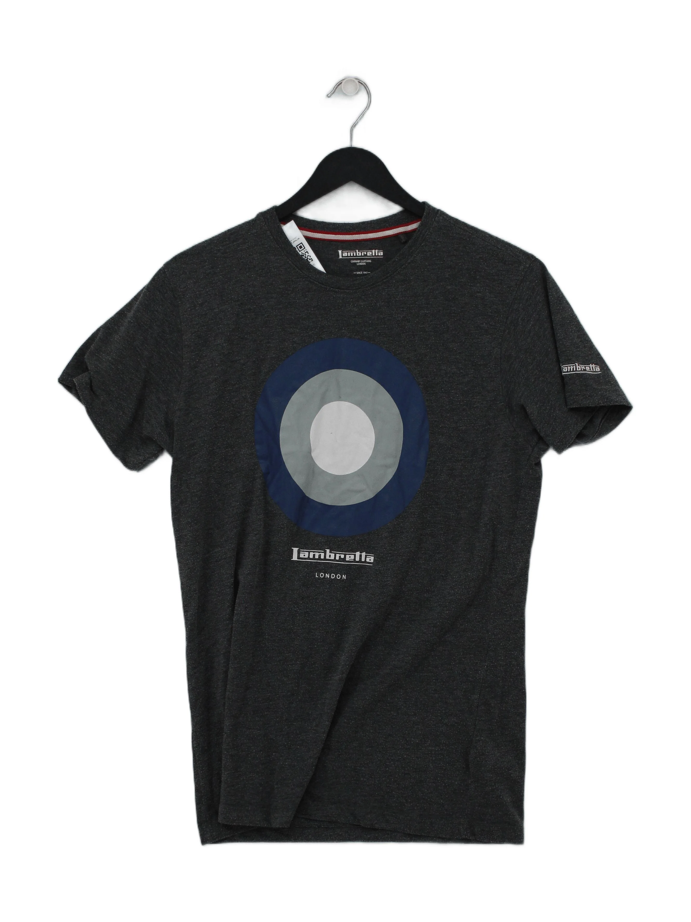 Lambretta Men's T-Shirt S Grey Graphic Polyester with Cotton Basic