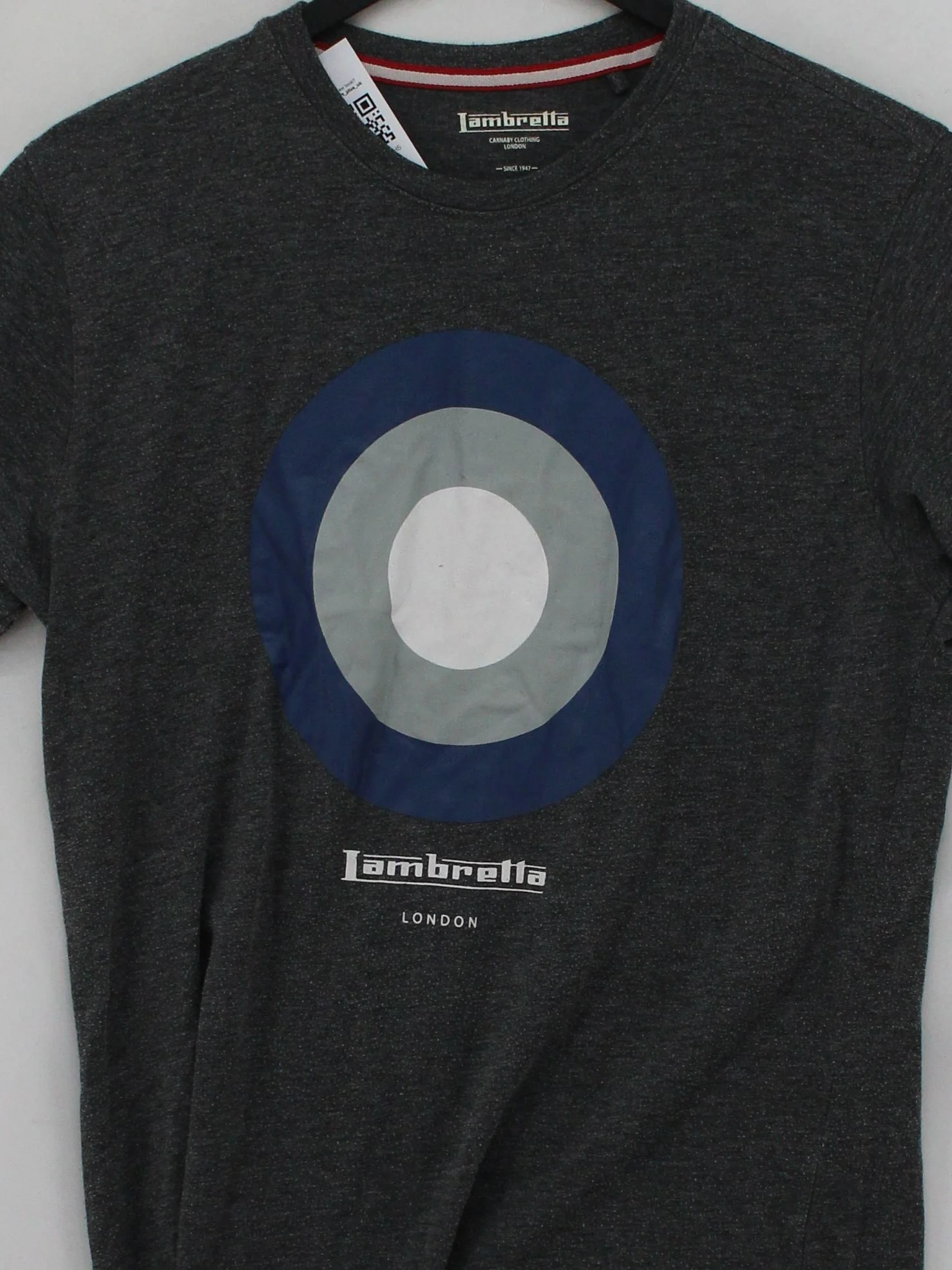 Lambretta Men's T-Shirt S Grey Graphic Polyester with Cotton Basic - Image 3
