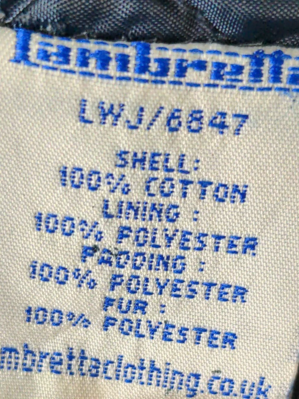 Lambretta Women's Coat UK 14 Blue Cotton with Polyester, Faux Fur Parka - Image 8