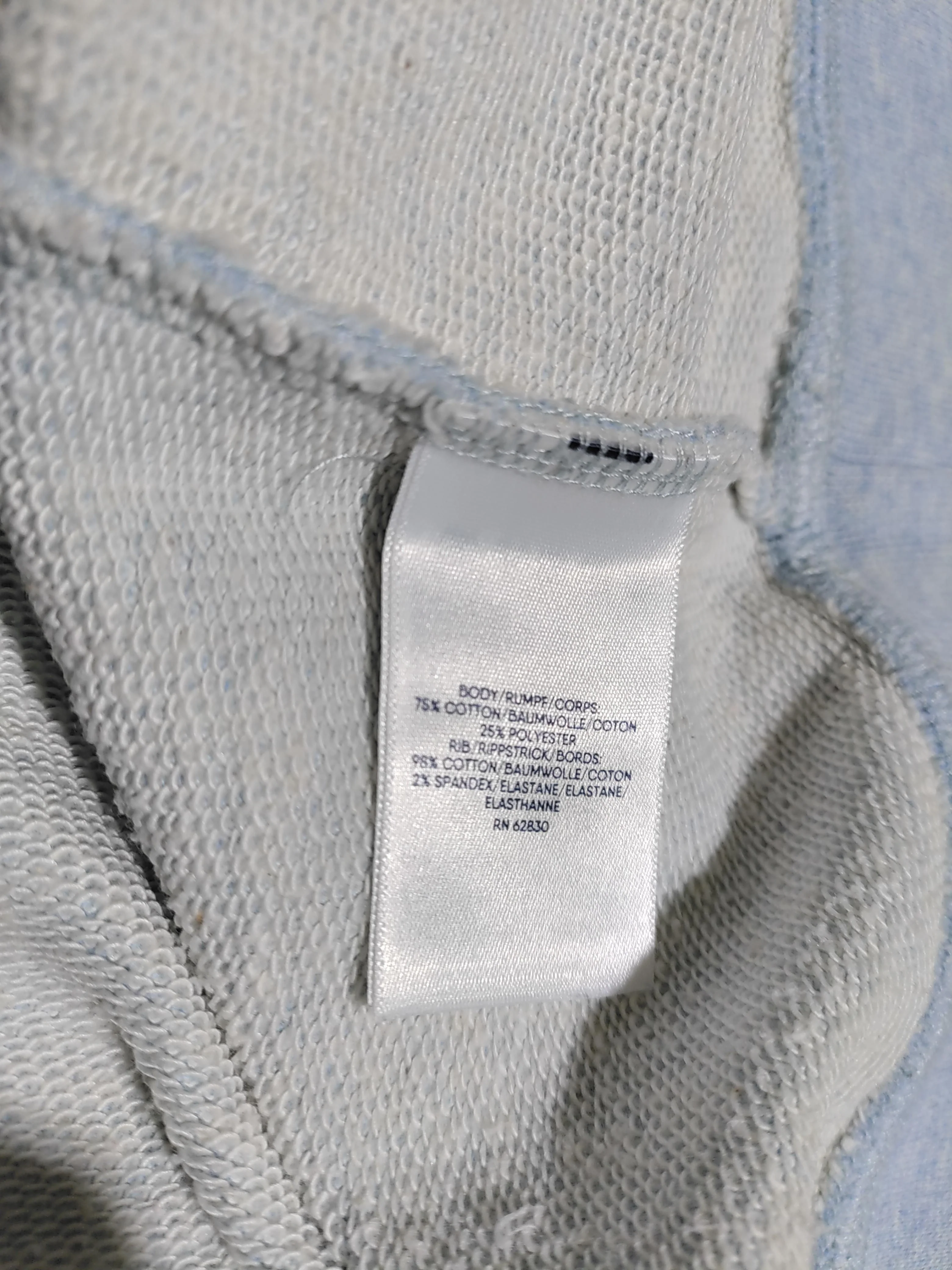 Lands End Men's Hoodie L Blue Cotton with Polyester, Spandex Pullover - Image 6