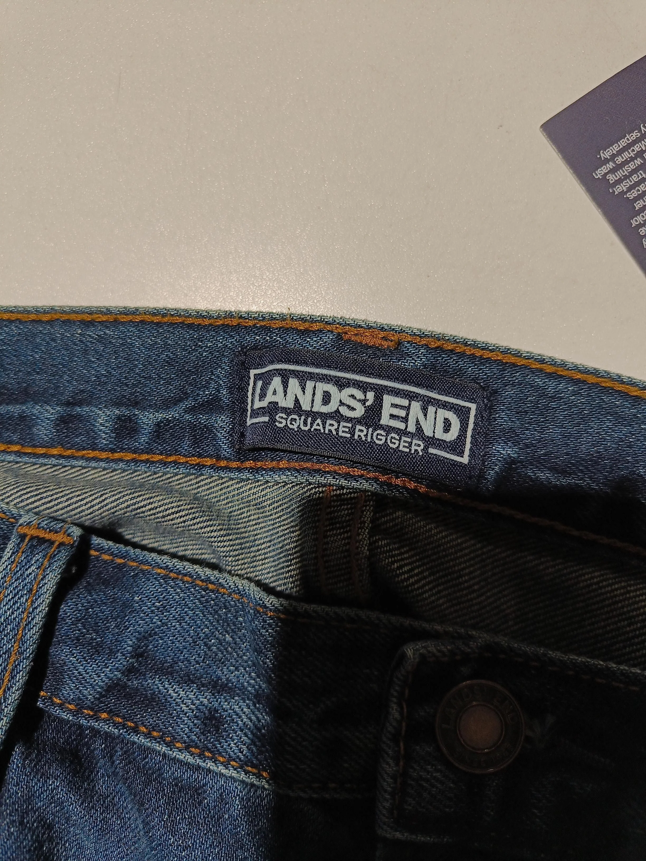 Lands End Men's Jeans W 38 in Blue 100% Cotton Straight New with tags - Image 5