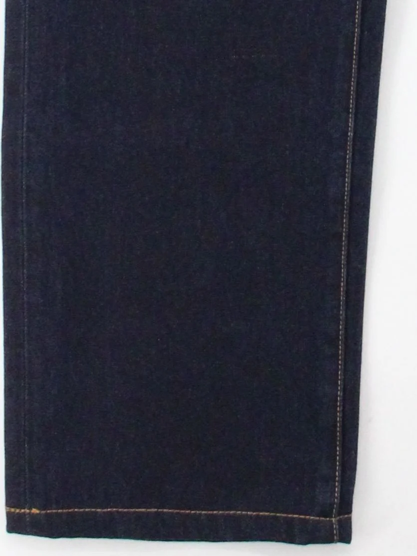 Lands End Men's Jeans W 38 in Blue Cotton with Leather Straight - Image 4
