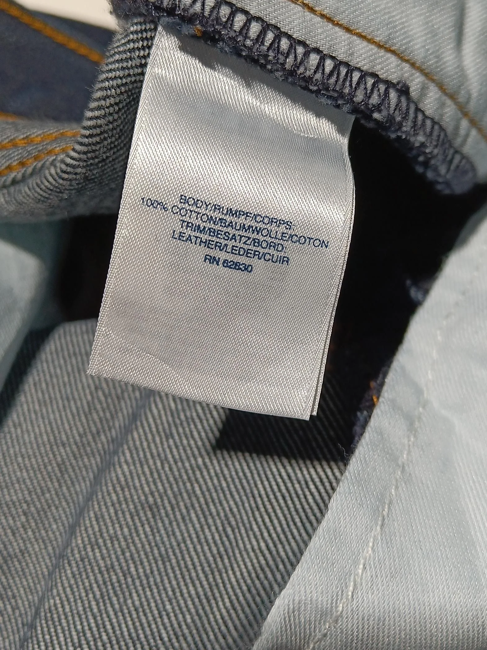 Lands End Men's Jeans W 38 in Blue Cotton with Leather Straight - Image 6