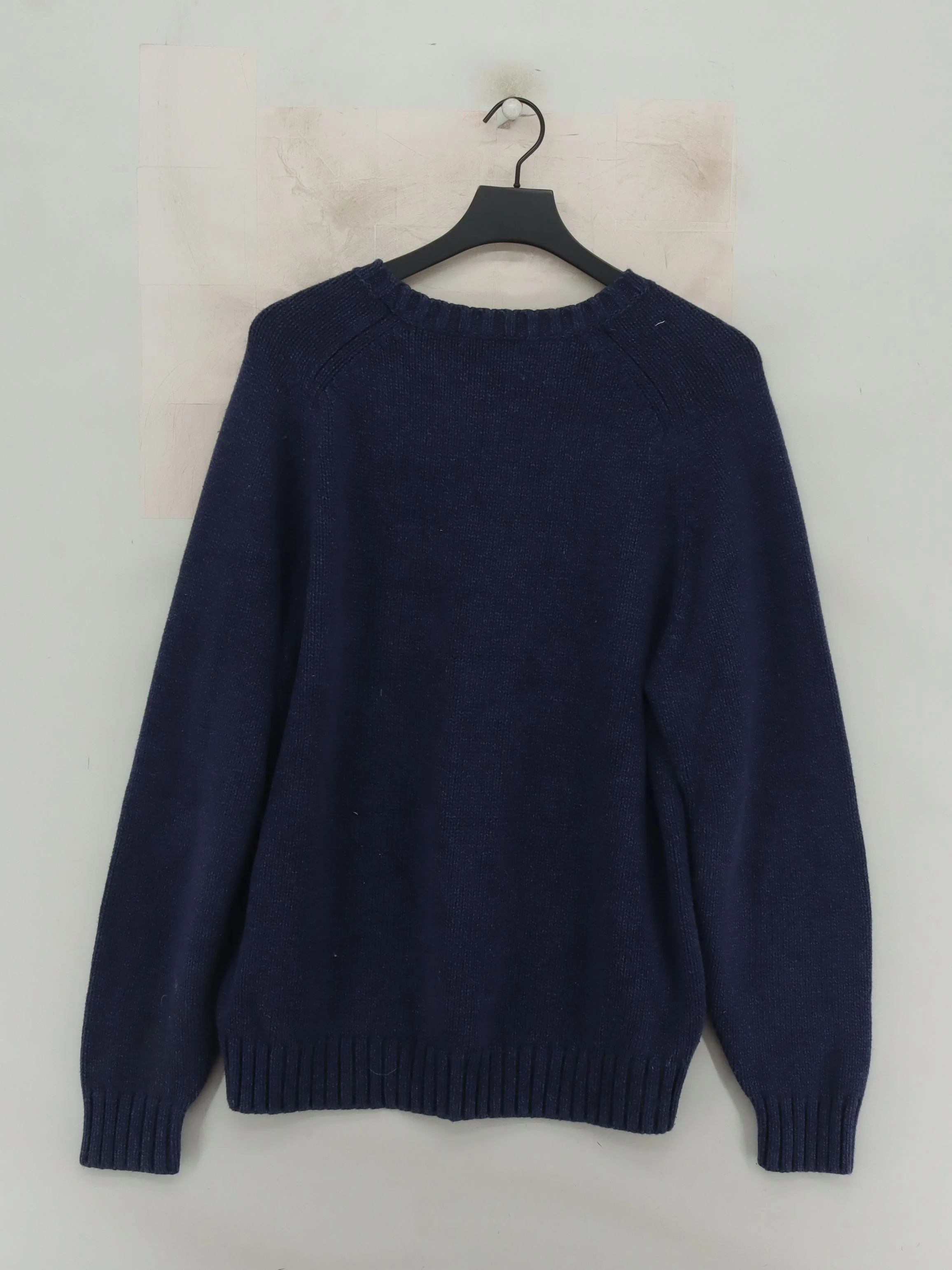 Lands End Men's Jumper L Blue Graphic 100% Cotton Round Neck Pullover - Image 2