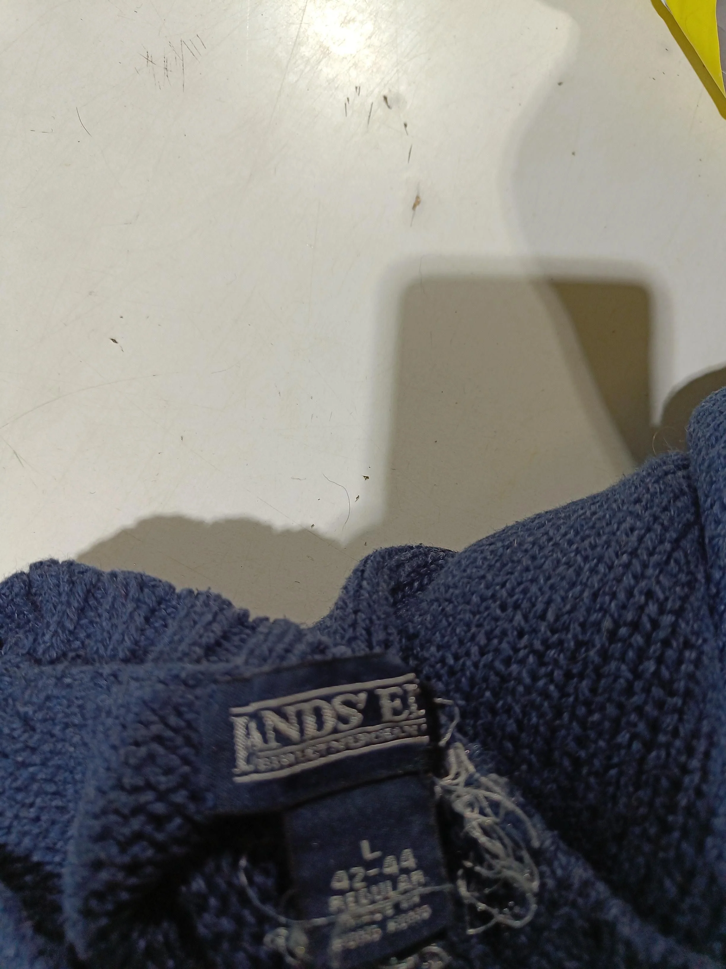 Lands End Men's Jumper L Blue Graphic 100% Cotton Round Neck Pullover - Image 6