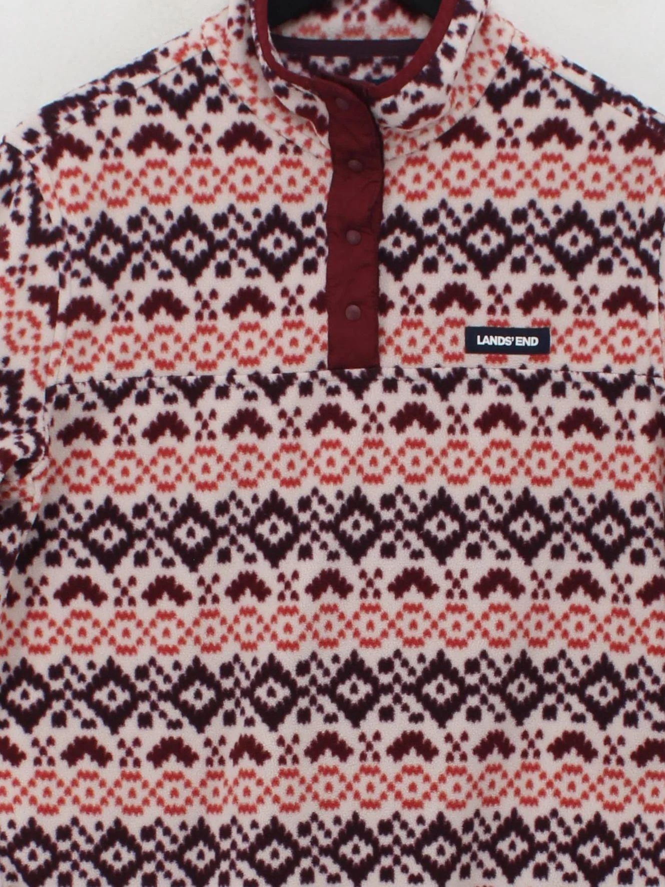 Lands End Men's Jumper M Multi Geometric 100% Polyester Mock Neck Pullover - Image 3