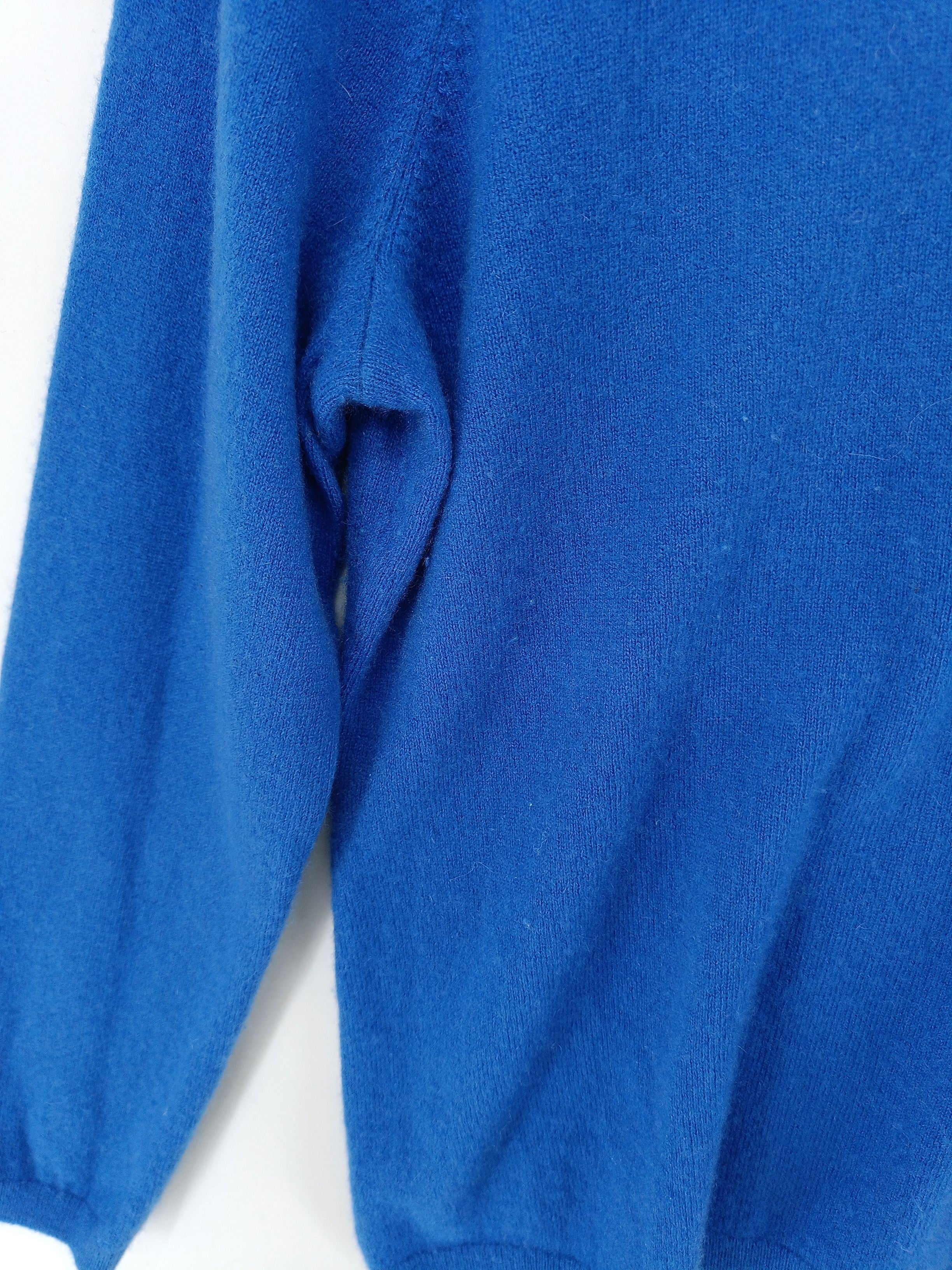 Lands End Men's Jumper S Blue 100% Cashmere Round Neck Pullover - Image 5